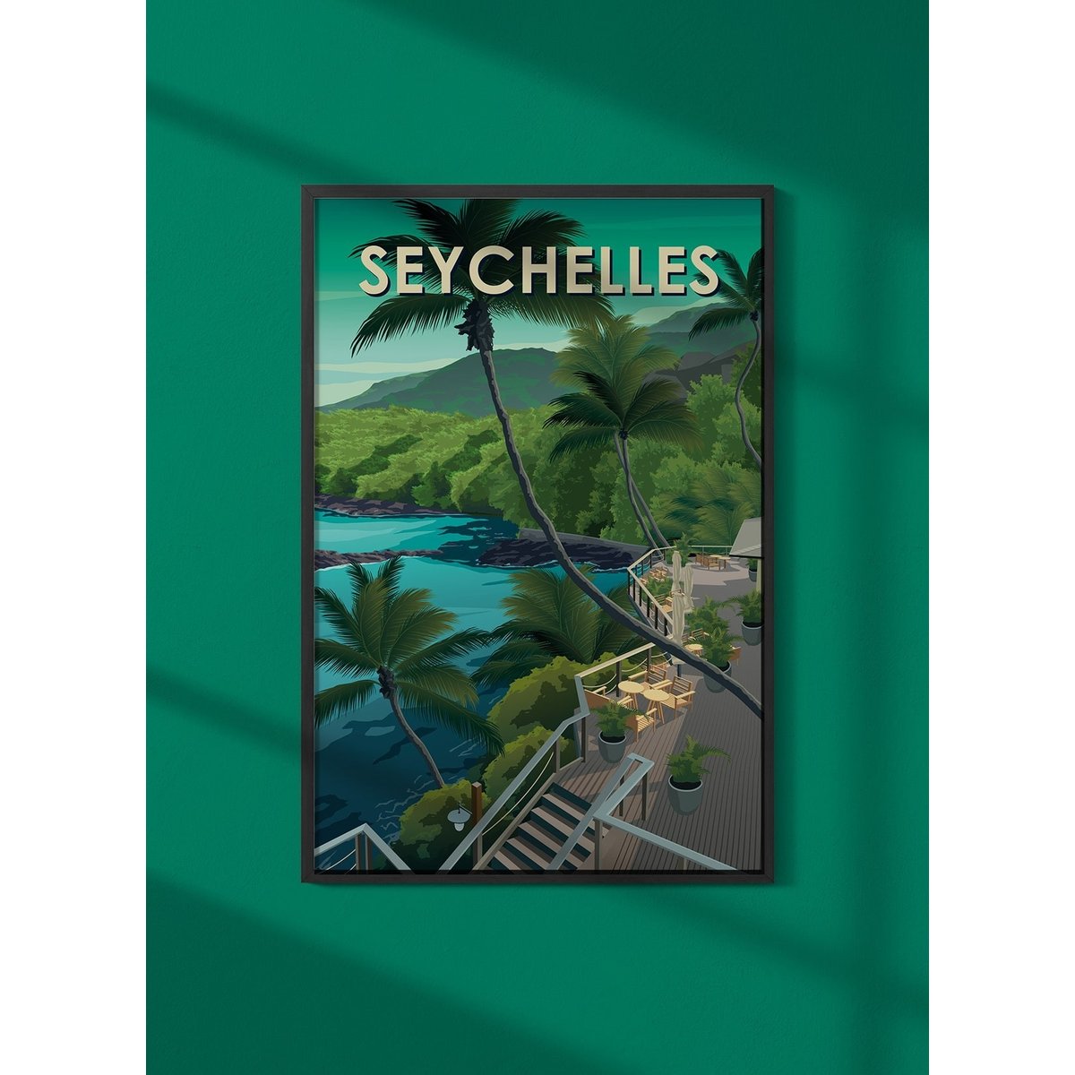 Affiche Seychelles blanc, L'AFFICHERIE