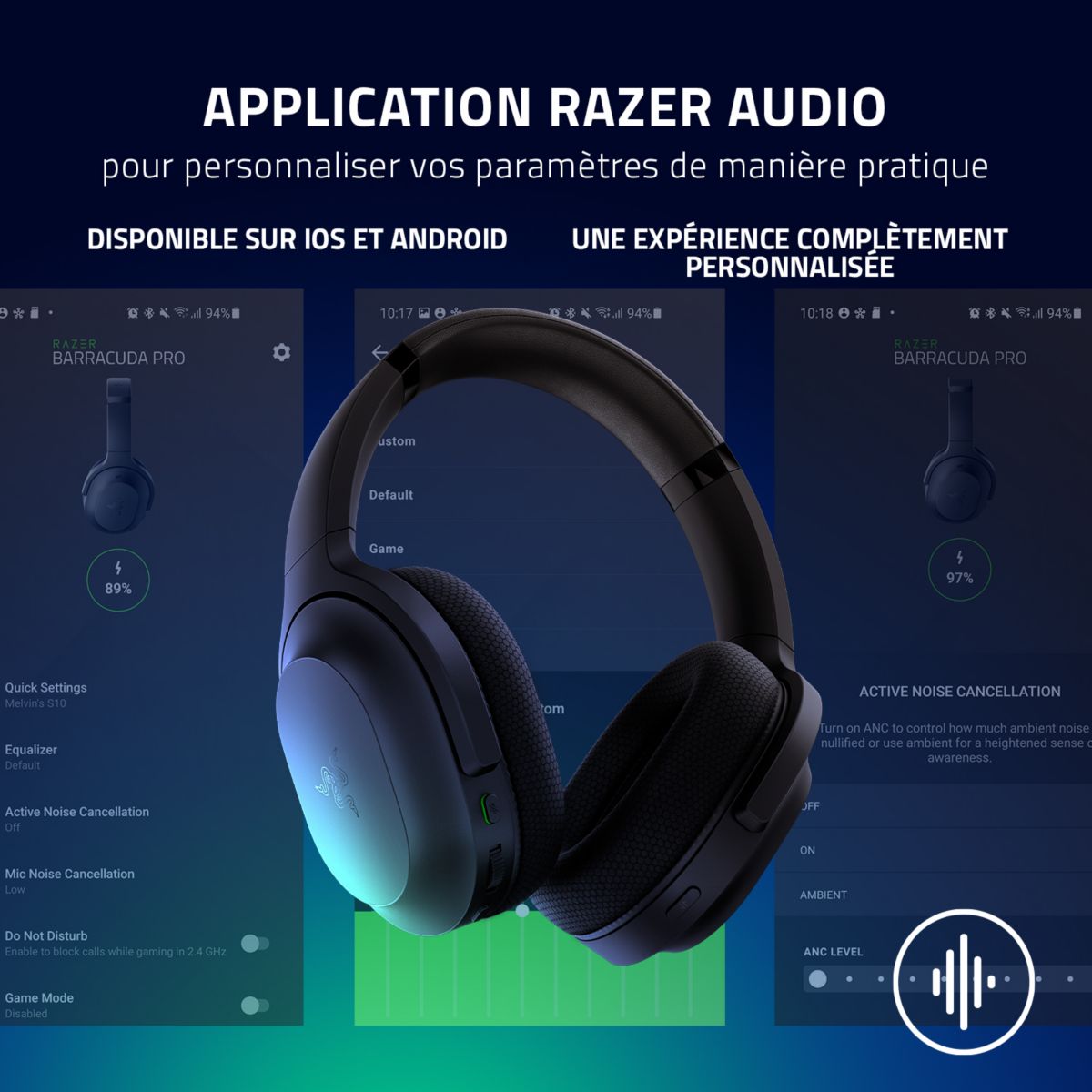 Casque gamer Barracuda noir, RAZER