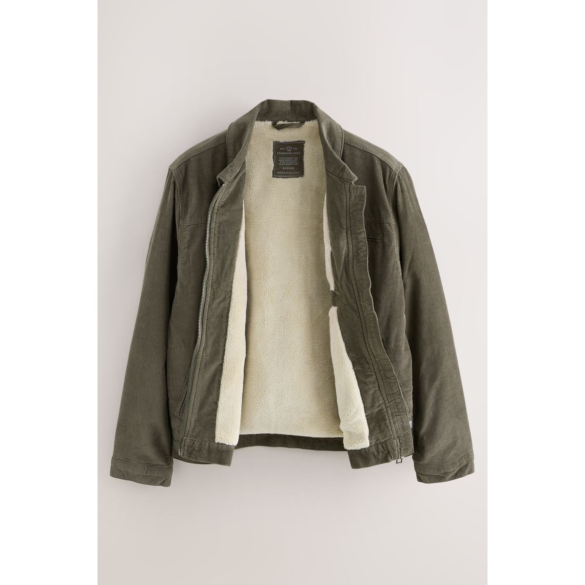 Veste en velours côtelé à doublure mouton marron champignon, NEXT