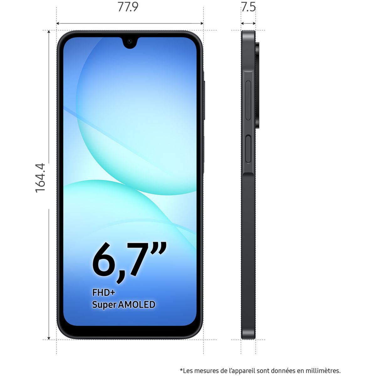 Smartphone Galaxy A17 Bleu clair 128Go 4G couleur unique, SAMSUNG