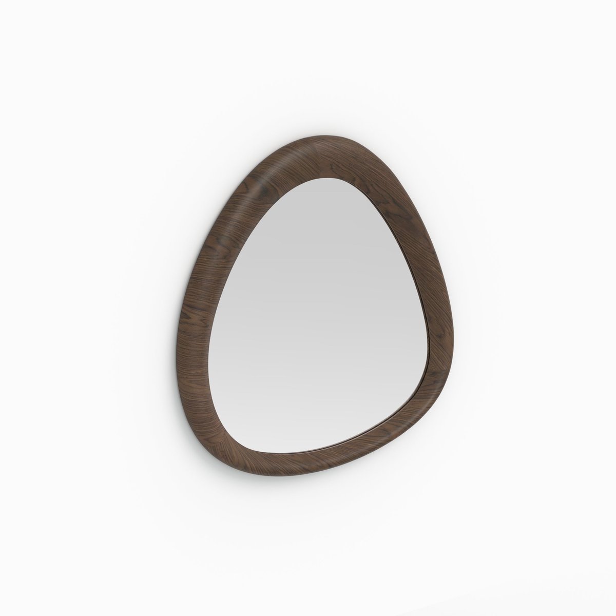 Miroir organique en placage noyer, D100 cm - YOKO marron foncé, MAISON PAVANE