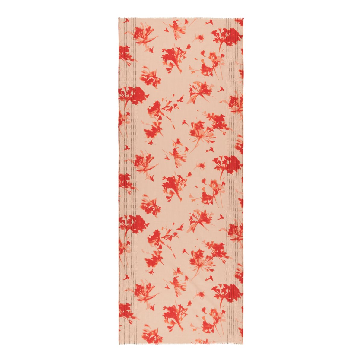 Foulard à motifs avec broderie et bordure à franges orange, MARC O'POLO