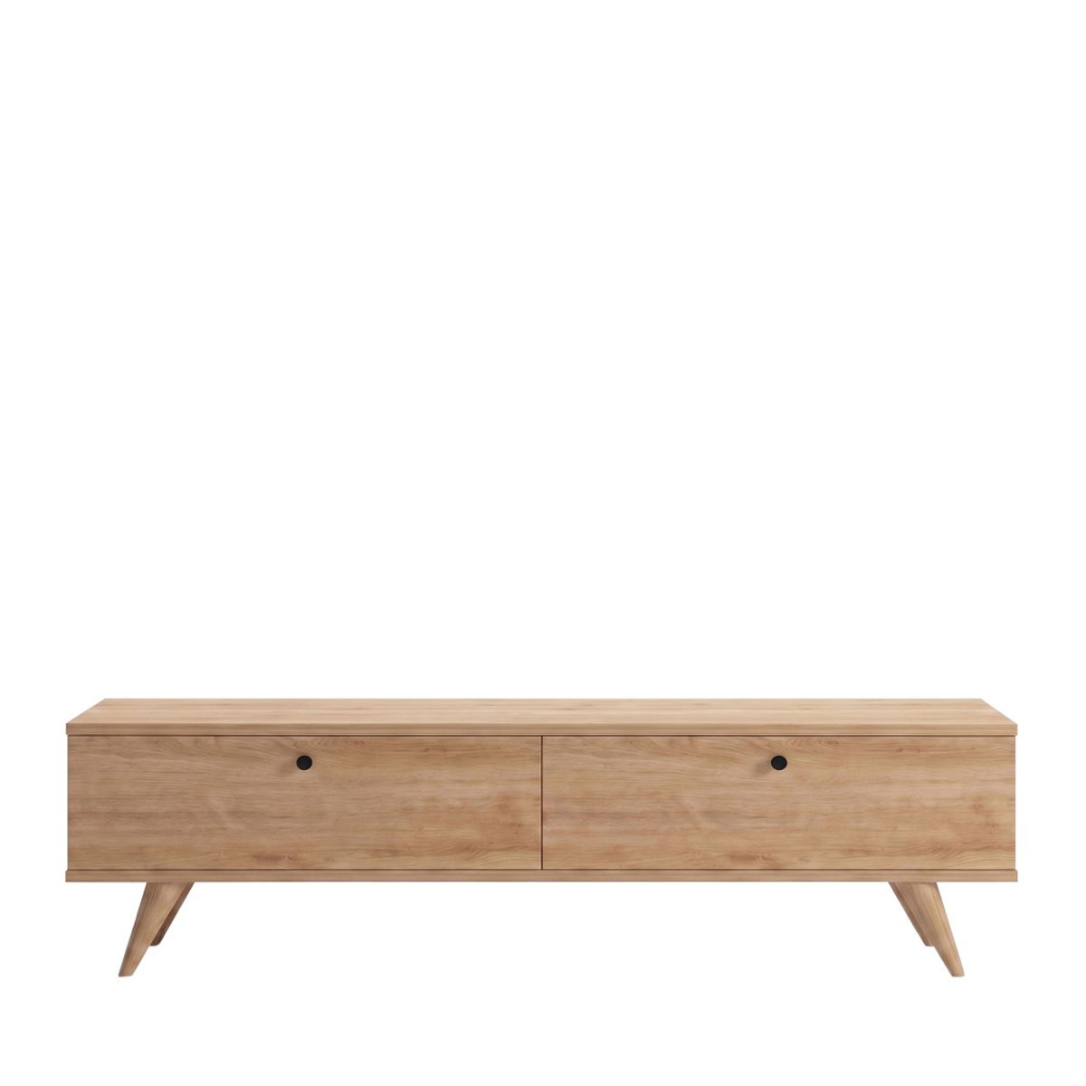 Meuble TV 2 portes en bois L140cm- YARA bois clair, DRAWER