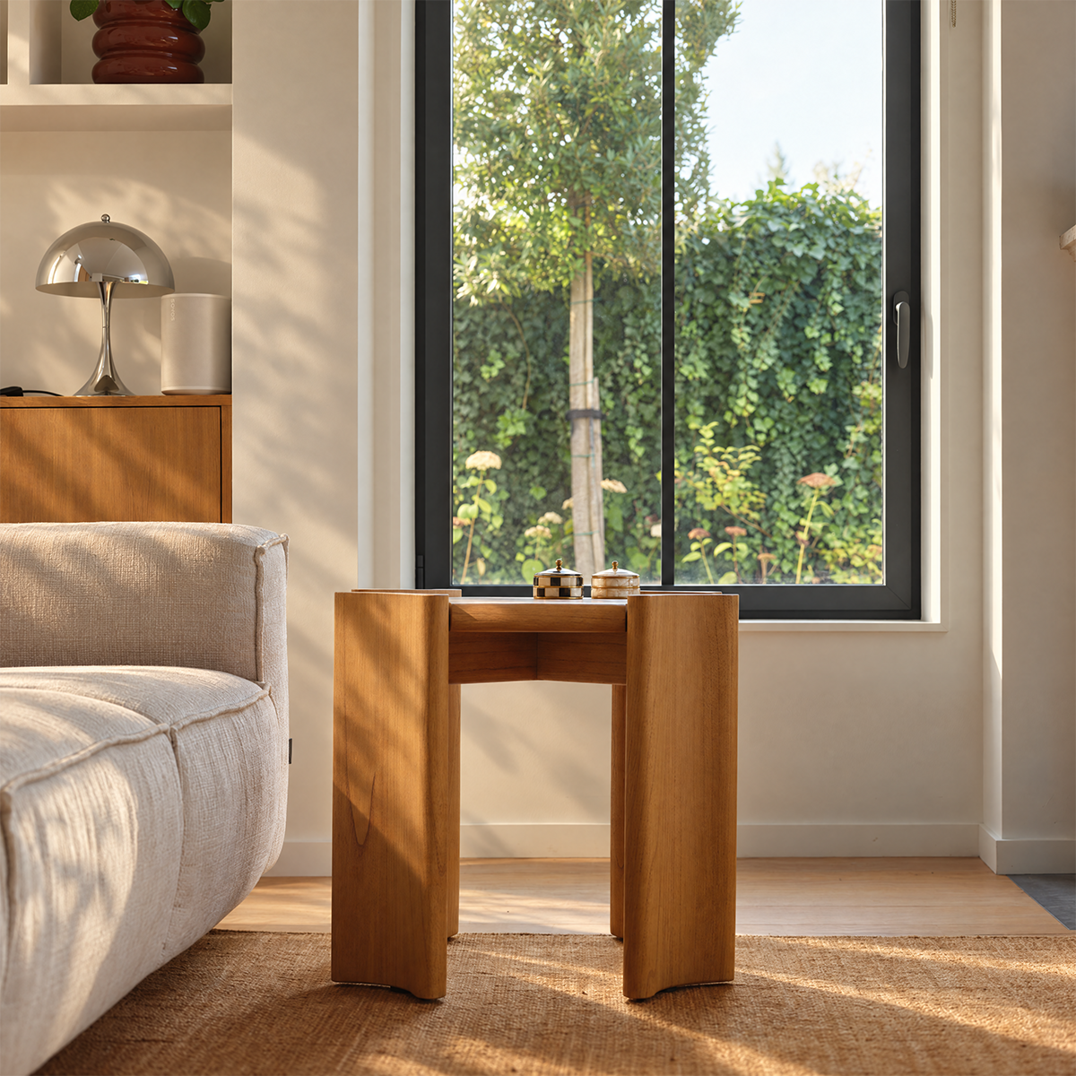 Table d'appoint en mindi carré 53 cm ALVAR couleur unique, BERAH GETAH