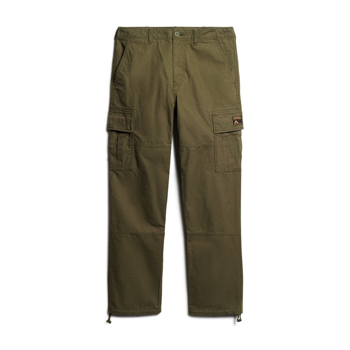 Pantalon cargo baggy en coton biologique vert olive drab, SUPERDRY