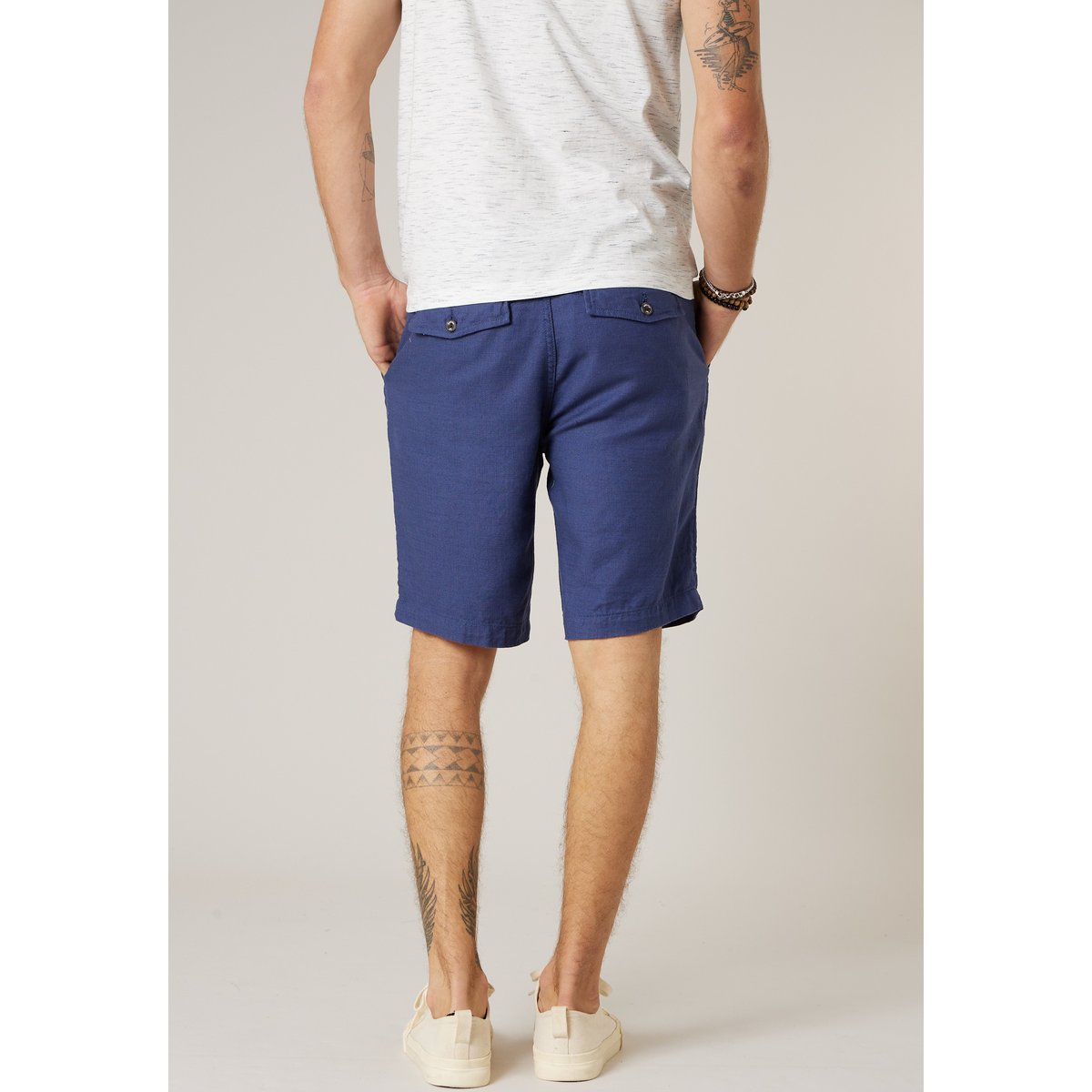 Bermuda régular homme en coton MIDORI indigo blue, DEELUXE