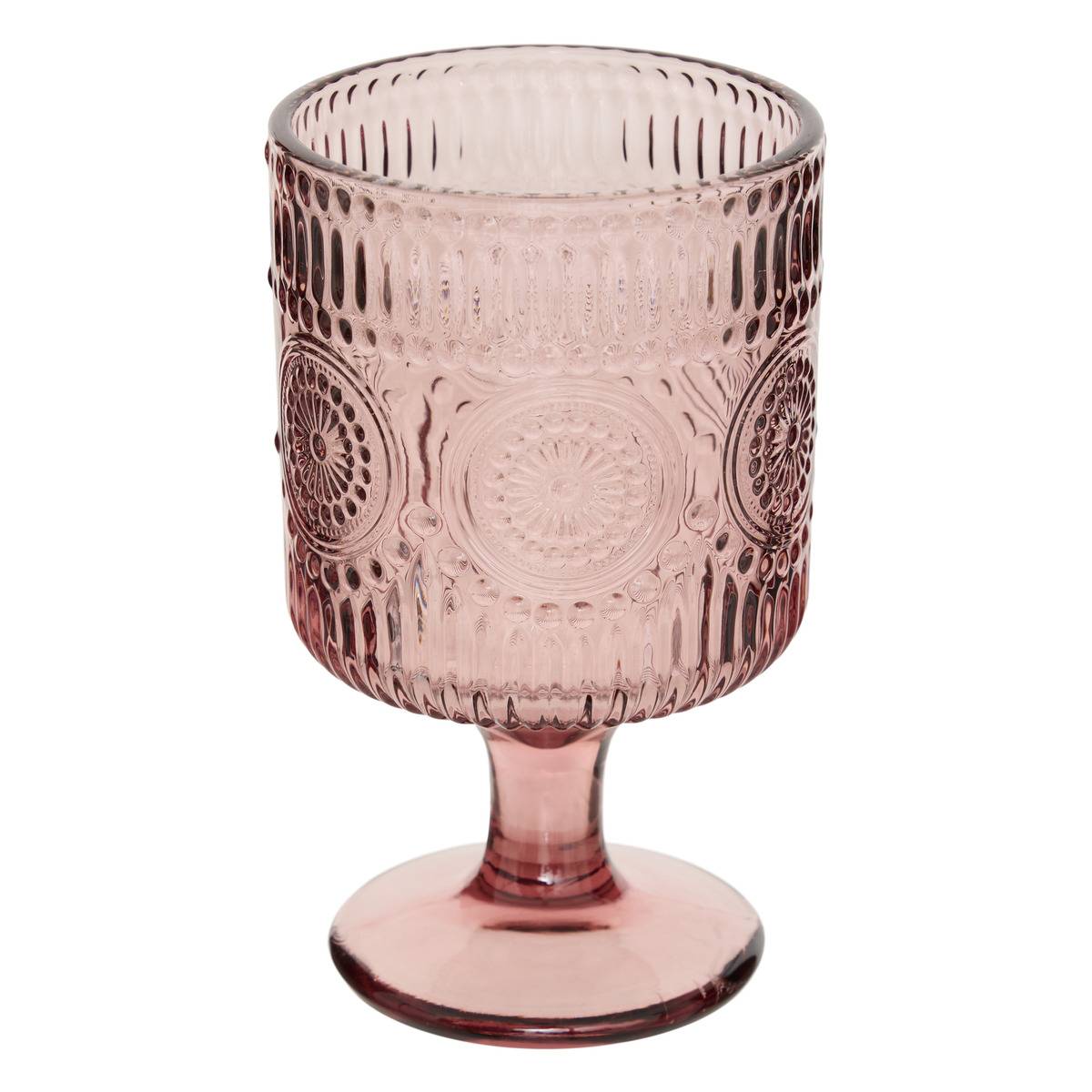 Lot de 6 verres à vin en verre INA rose, ATMOSPHERA