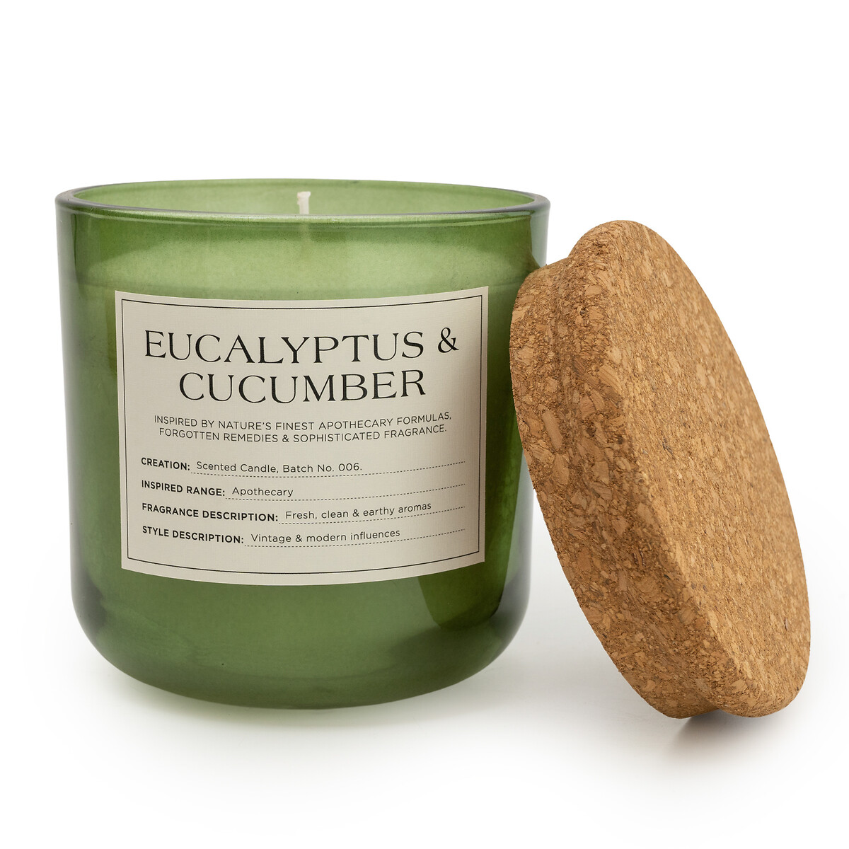 Apothecary Eucalyptus & Cucumber Jar Candle green, SO'HOME