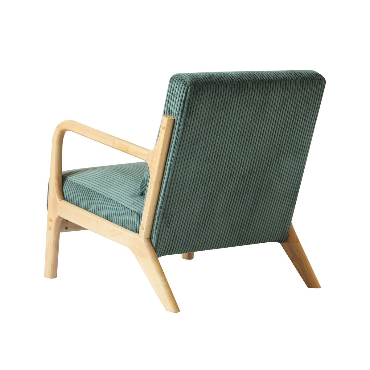 Fauteuil de salon en velours côtelé, OHAMA vert, NORDLYS