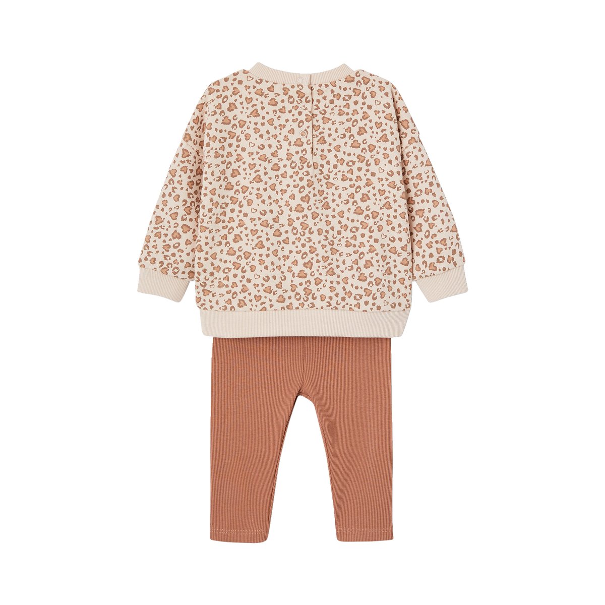 Ensemble sweat + legging + bandeau bébé beige poudré, VERTBAUDET