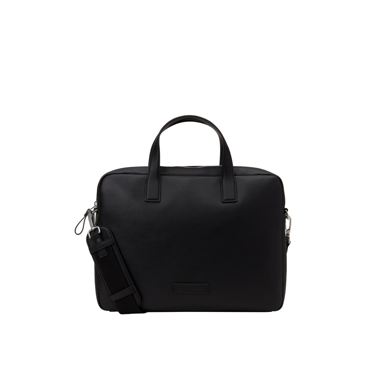 Sac d'affaires fabriqué à partir d'un substitut de cuir en polyester recyclé noir, MARC O'POLO