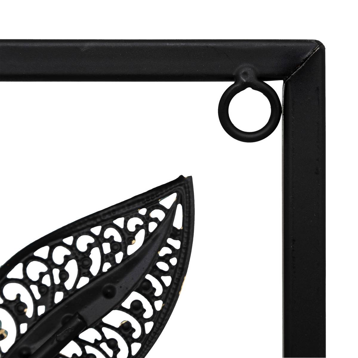 Décoration murale fleurs 3D en fonte FLORINE noir, ATMOSPHERA