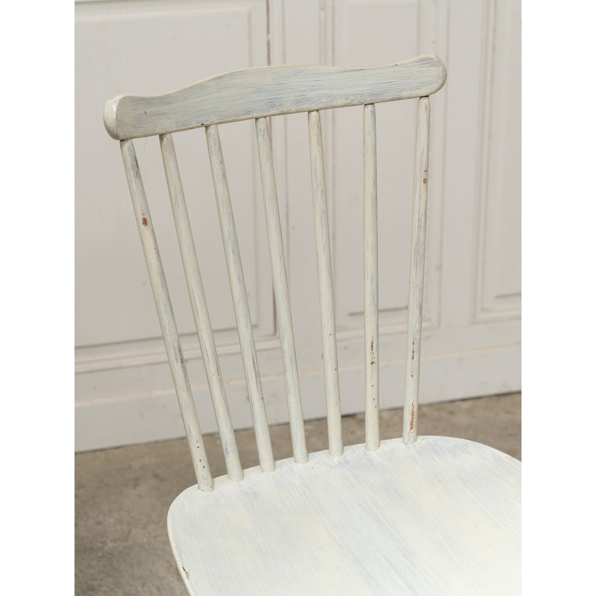 Lot de six chaises Baumann blanc crème Claude N°1391 - Bon état blanc, DEBONGOUT
