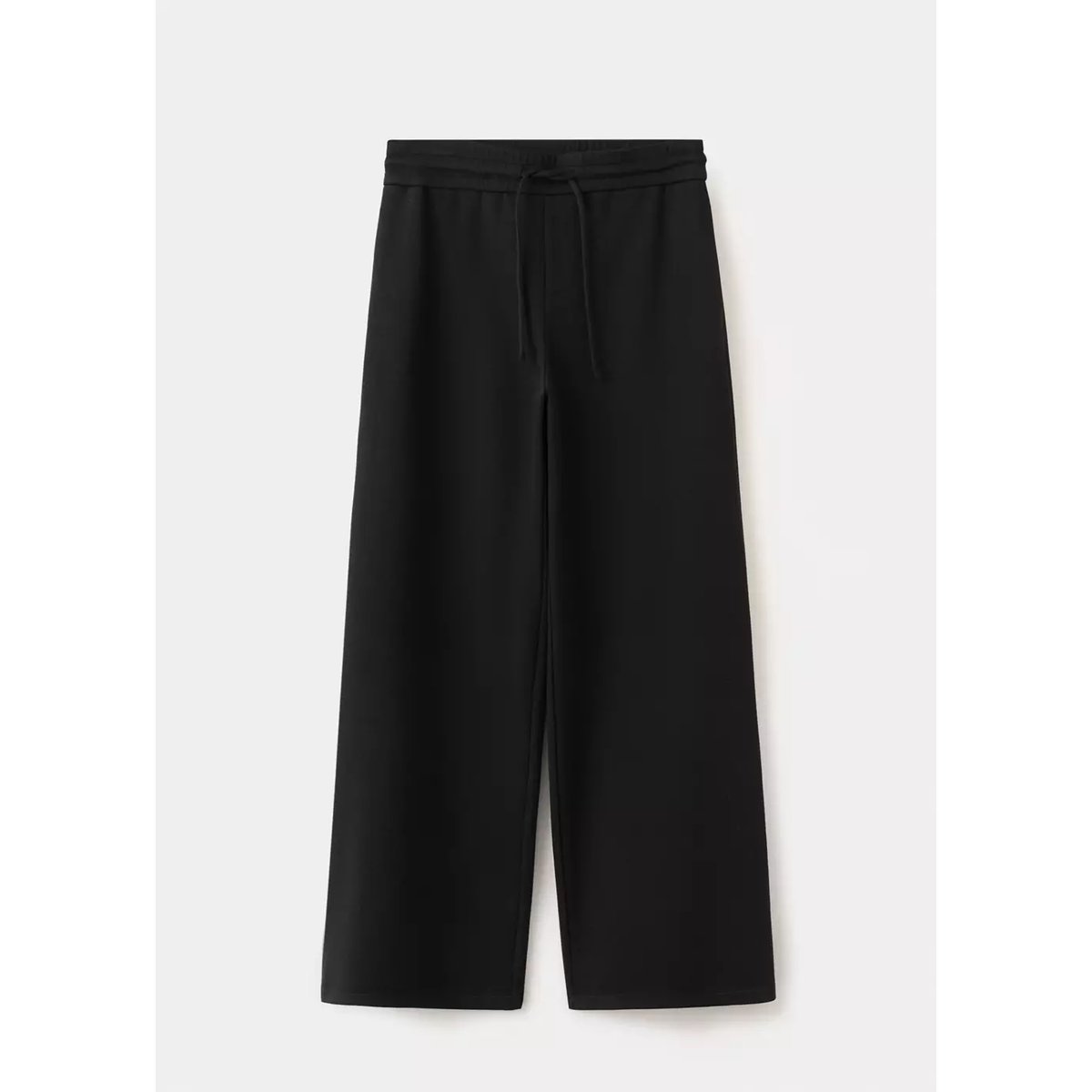 Pantalon droit maille fine noir, MANGO