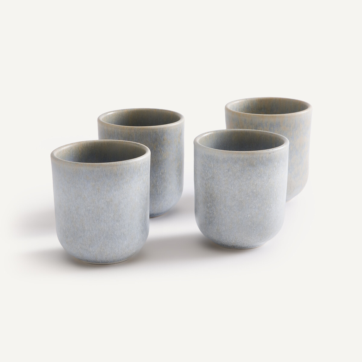 Lot de 4 tasses en grès émaillé mat, Chuma bleu clair, AM.PM