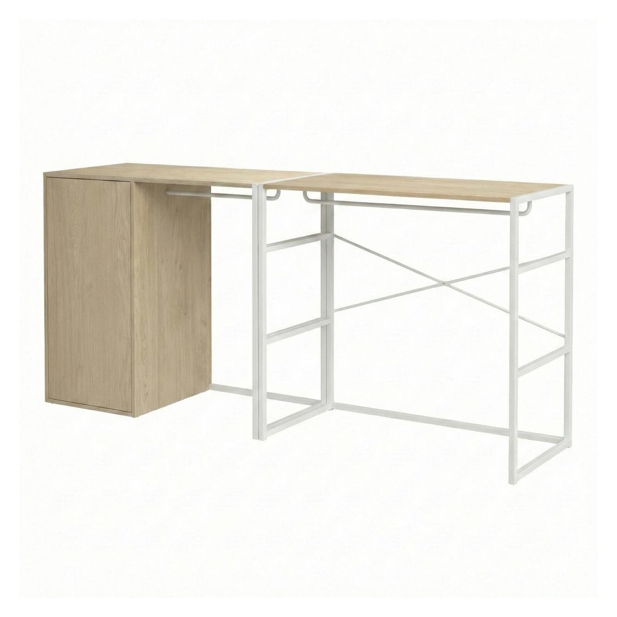 Lot de 2 portants vêtements sous combles 200x85cm KADRA blanc, MOB IN