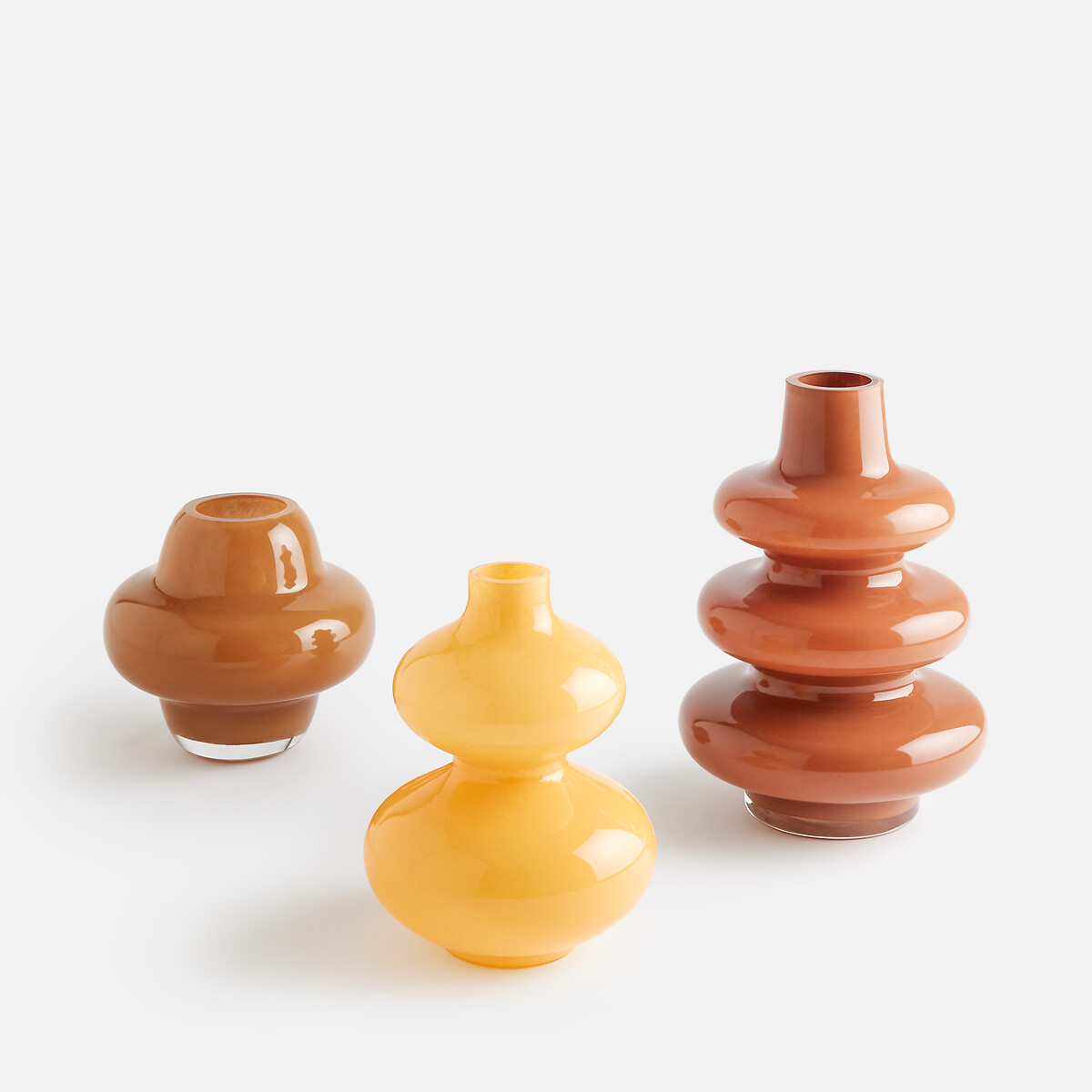 Vase en verre, hauteur 13,8 cm, OLIA caramel, LA REDOUTE INTERIEURS