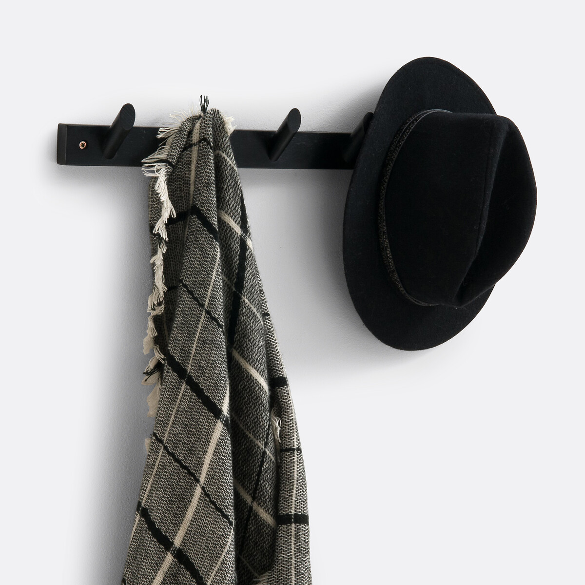 Wandgarderobe Slofia mit 5 Haken, Birke schwarz, LA REDOUTE INTERIEURS