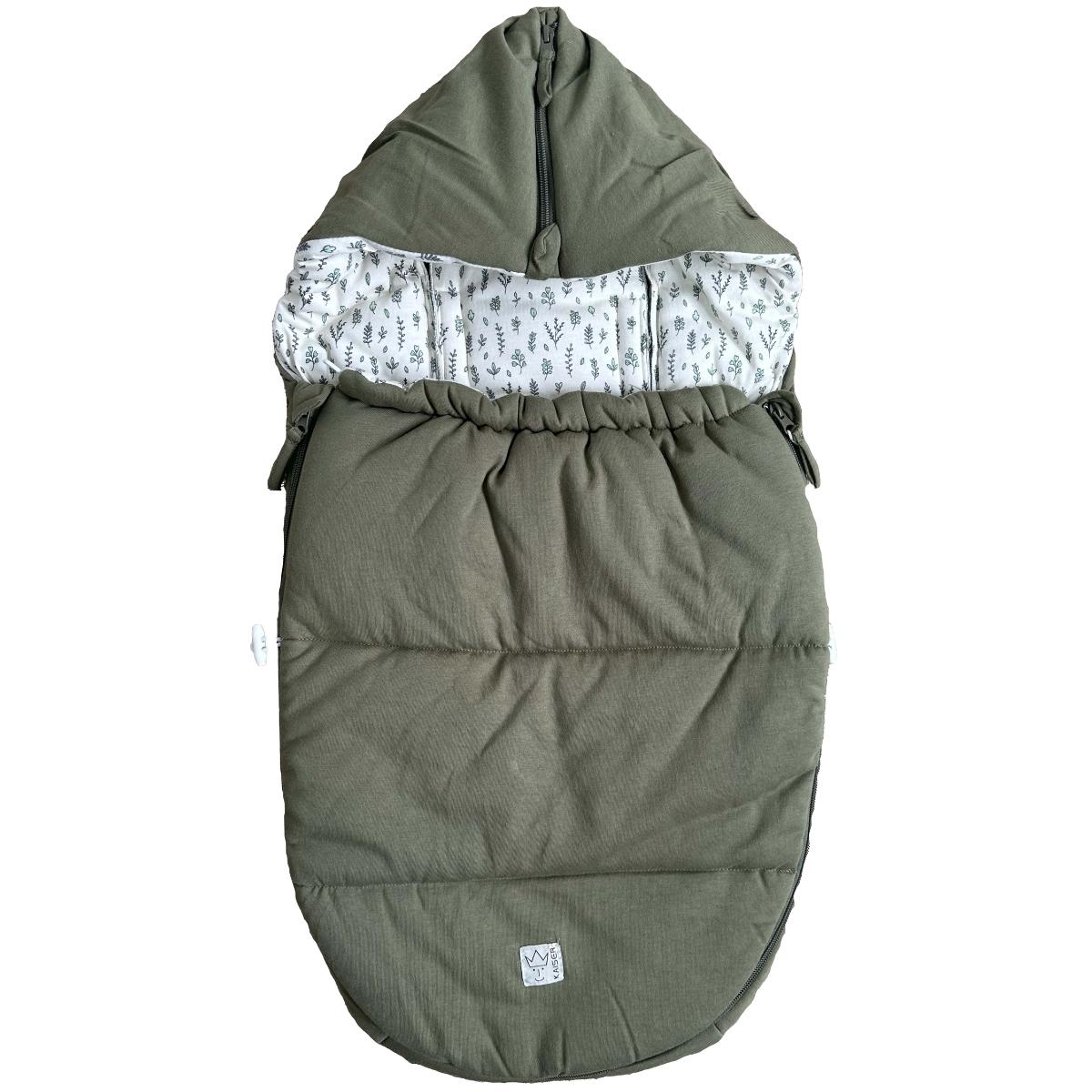 Chancelière bébé jersey Hooded vert olive, KAISER