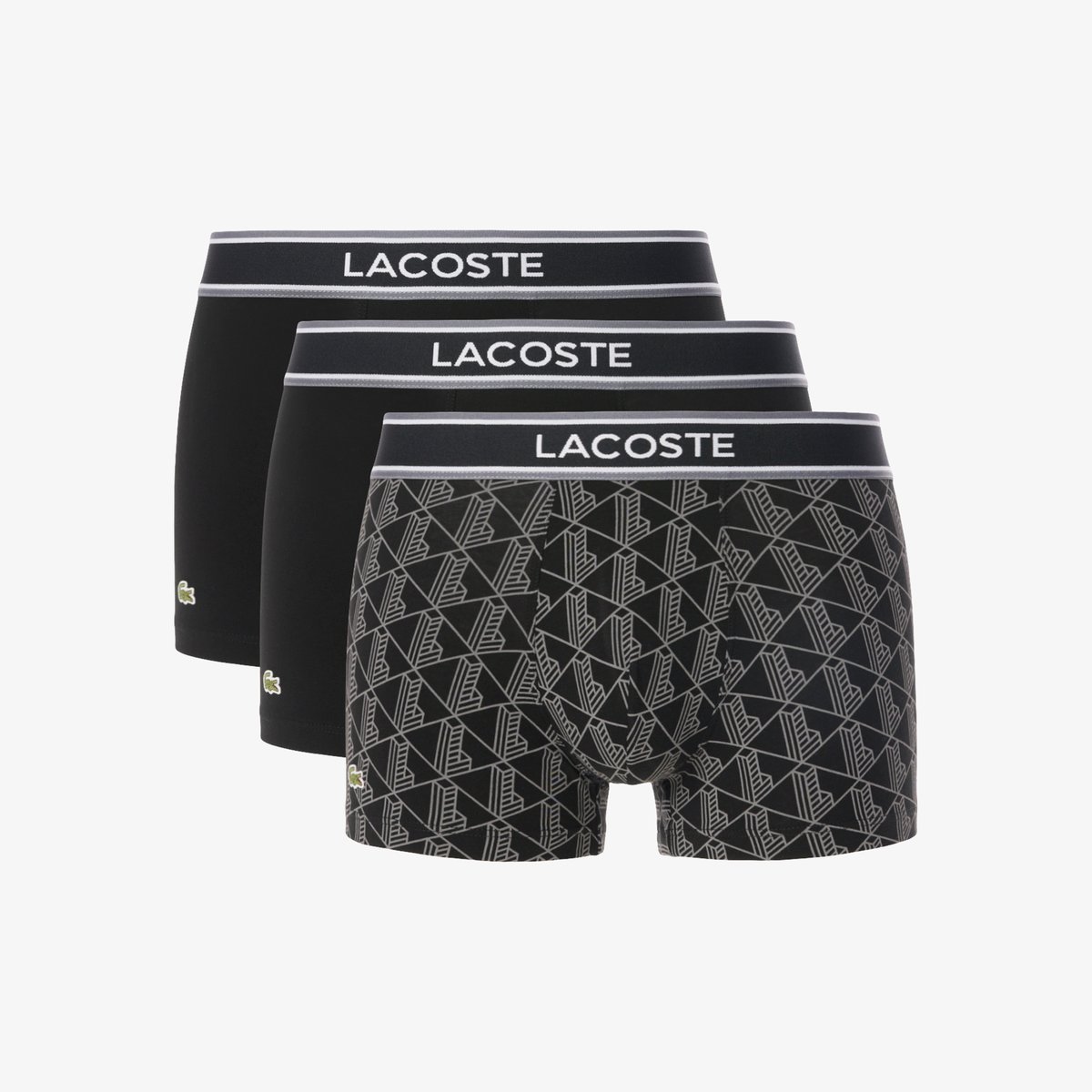 Lot de 3 boxers courts monogramme noir-031, LACOSTE