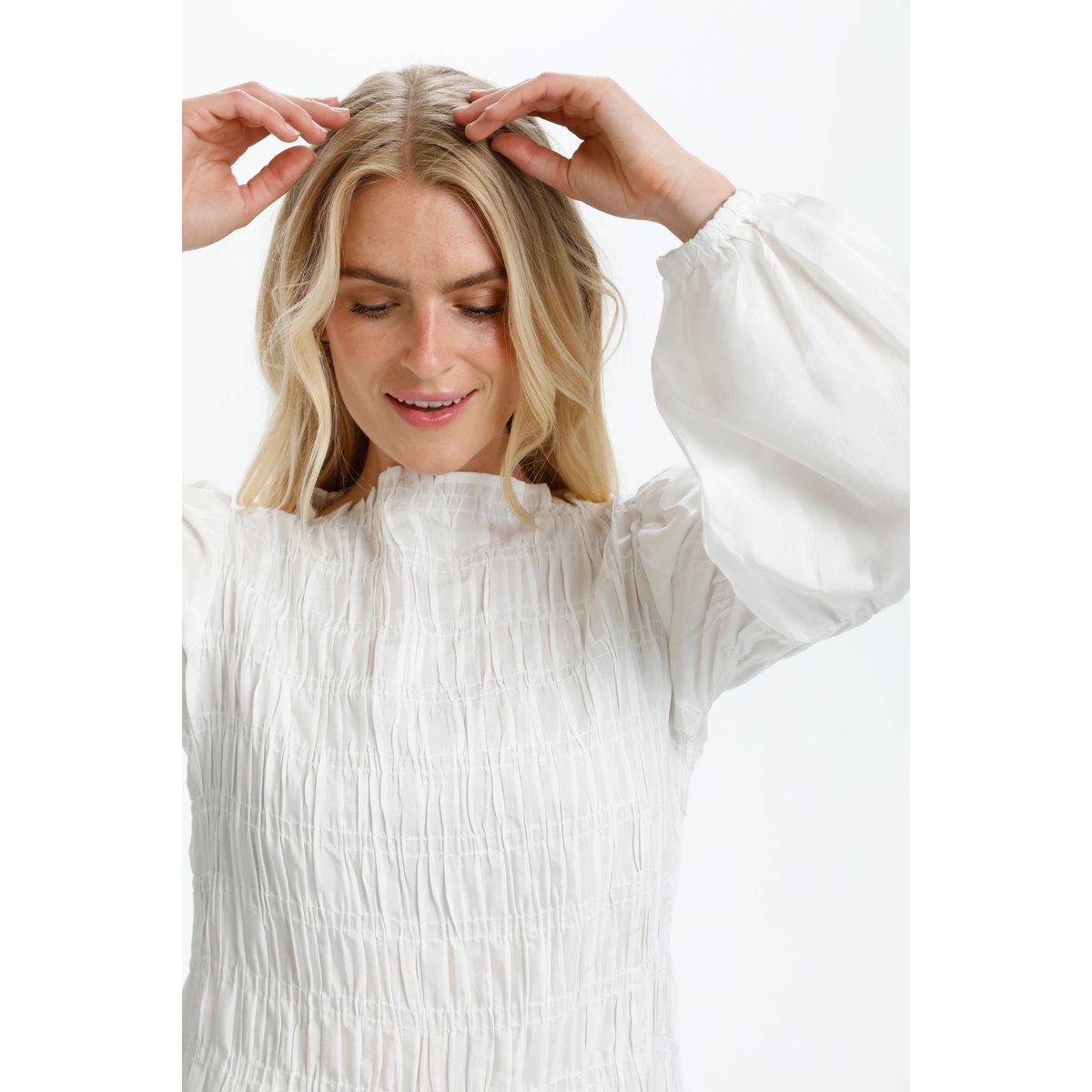 Blouse à manches longues blanc snow white, CREAM