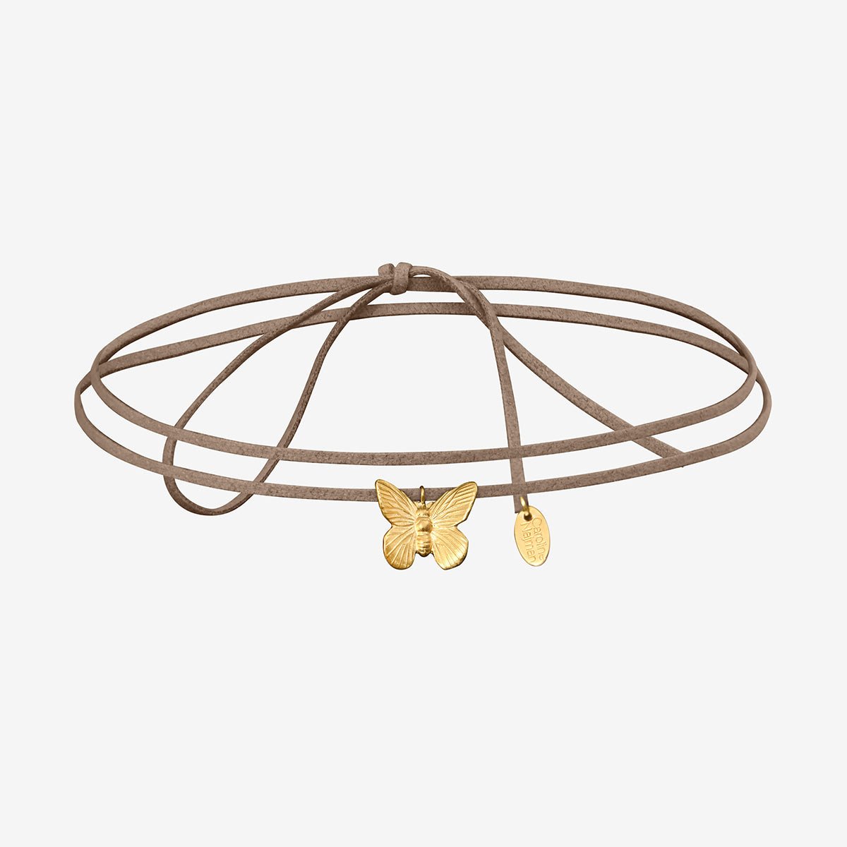 Collier/bracelet doré cordon petit modèle beige - butterfly beige, CAROLINE NAJMAN