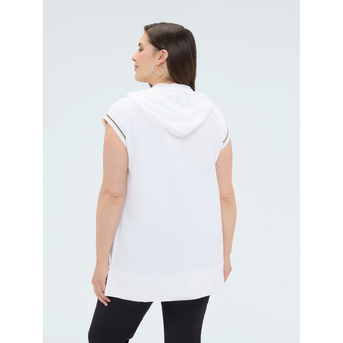 Sweat gilet à capuche blanc, FIORELLA RUBINO