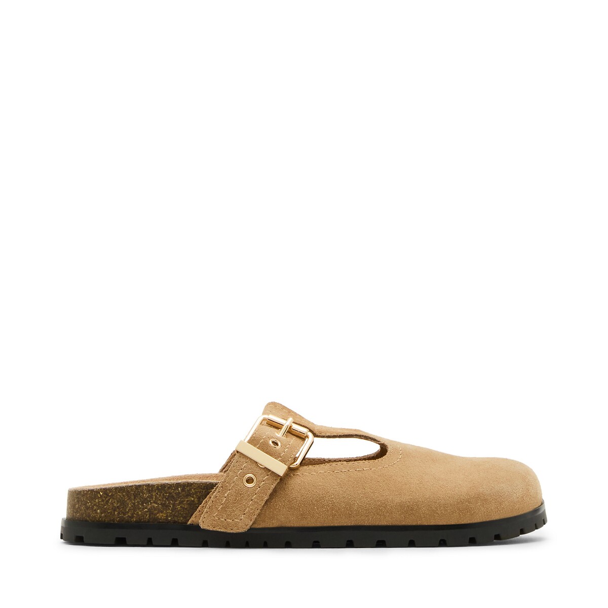 Mules fermées en cuir suède Atticus taupe, STEVE MADDEN