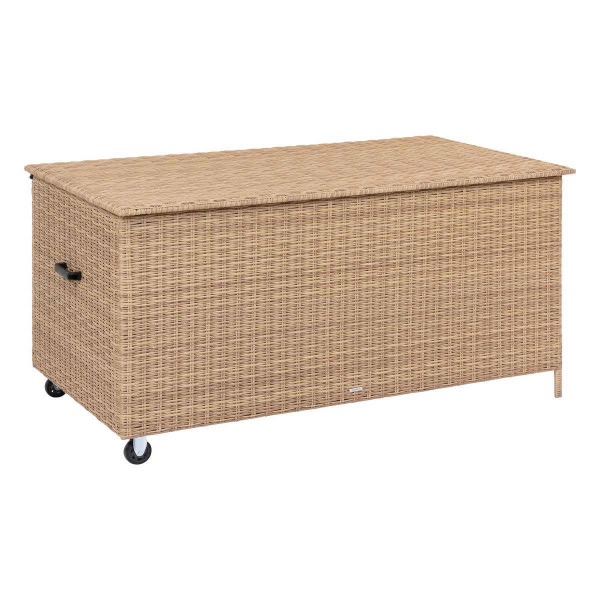 Coffre de rangement 600L en résine tressée BAYANA savana, HESPERIDE