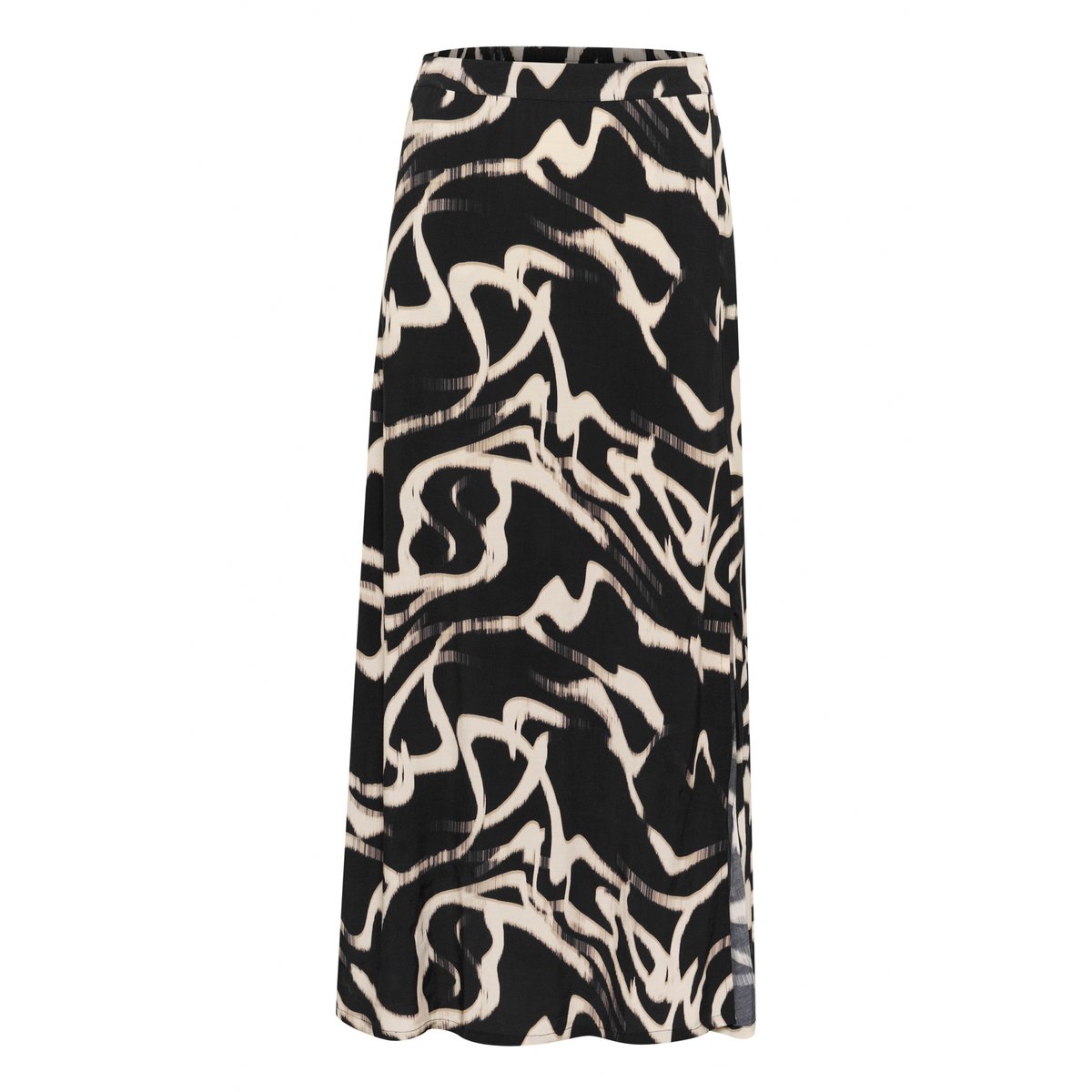 Jupe - tissage léger noir/beige nature organic lines, KAFFE