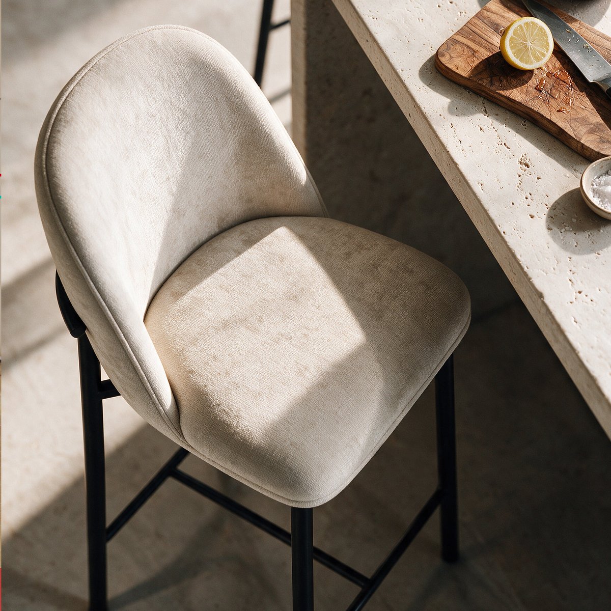 Lot de 2 tabourets de bar Noah - NOAH beige, MAISON PAVANE