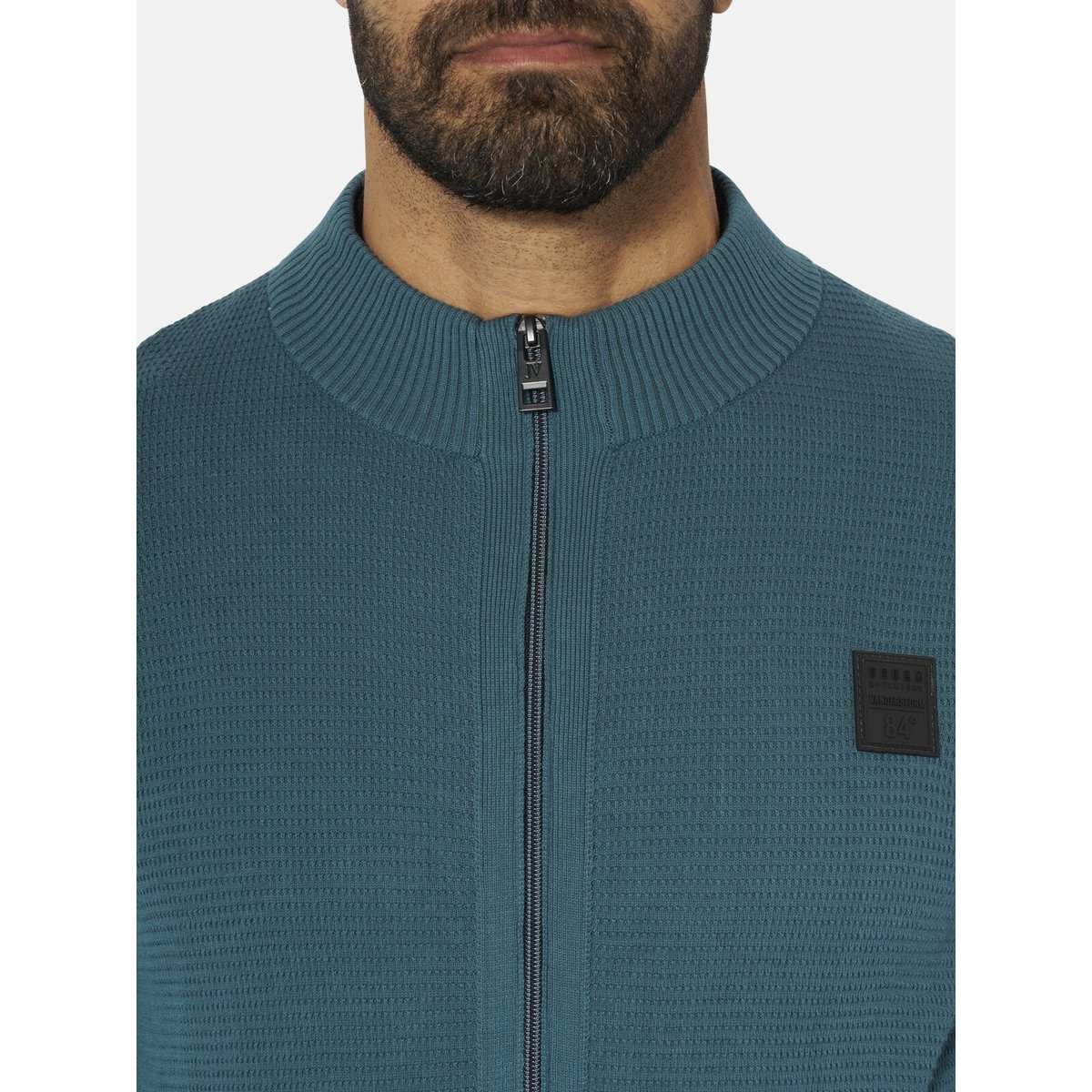 Gilet en maille INGAR petrole, JAN VANDERSTORM