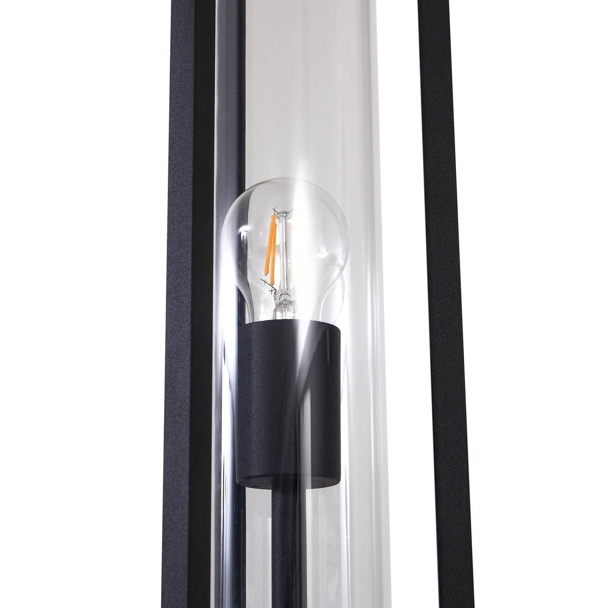 Lampadaire extérieur en aluminium moderne noir, LUCANDE