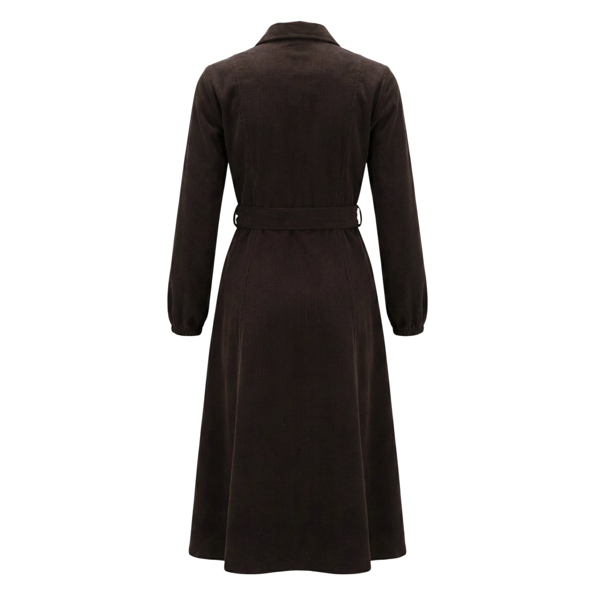 Robe en velours côtelé à ceinture à nouer black coffee, ZERO