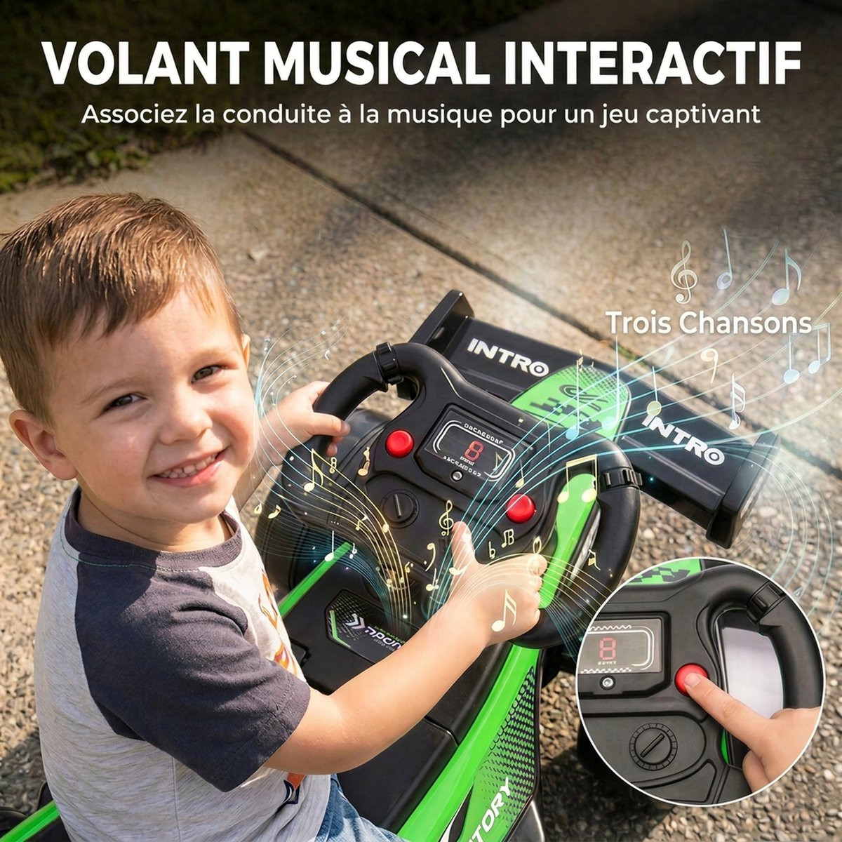 Voiture à glisse pour enfants PP Vert vert et noir, AIYAPLAY