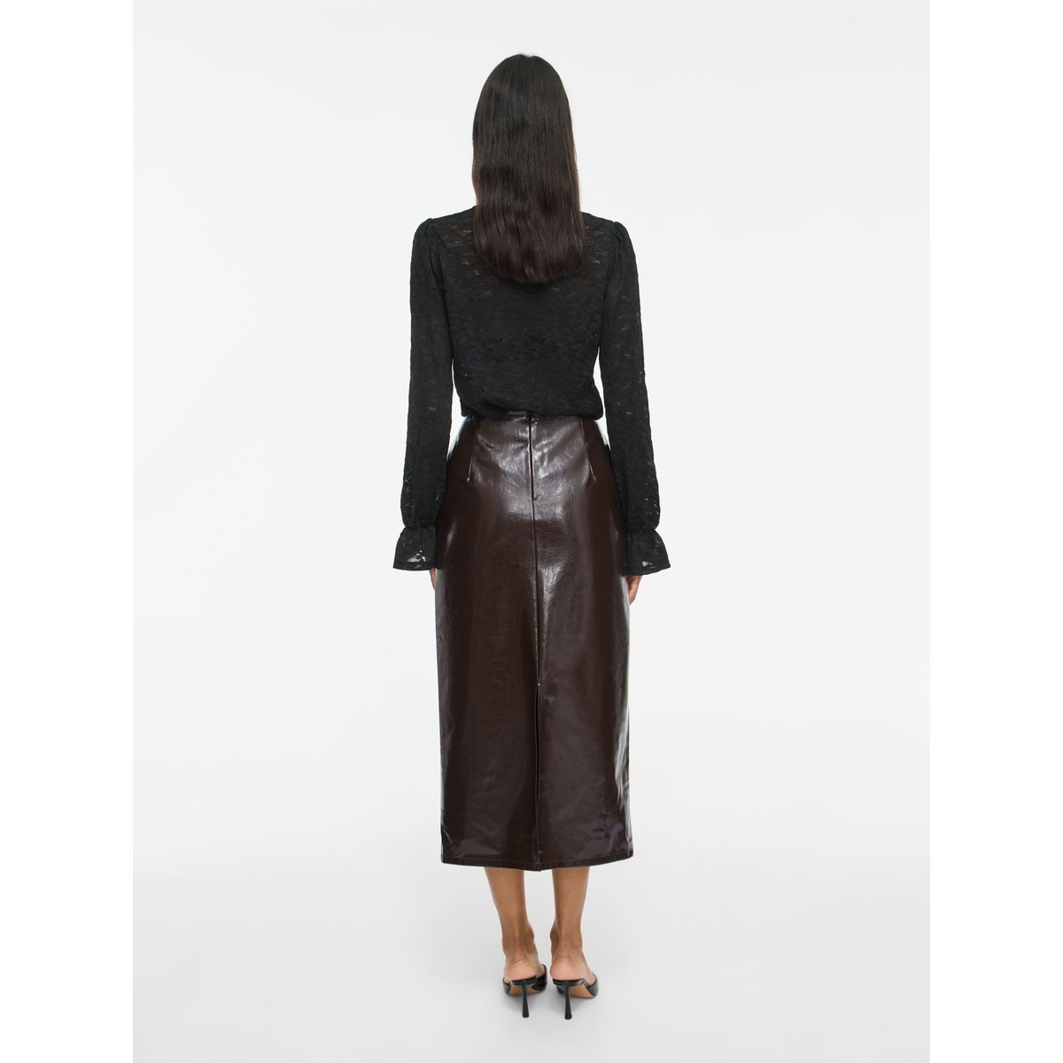 Jupe Mi-Longue marron - coffee bean1, VILA