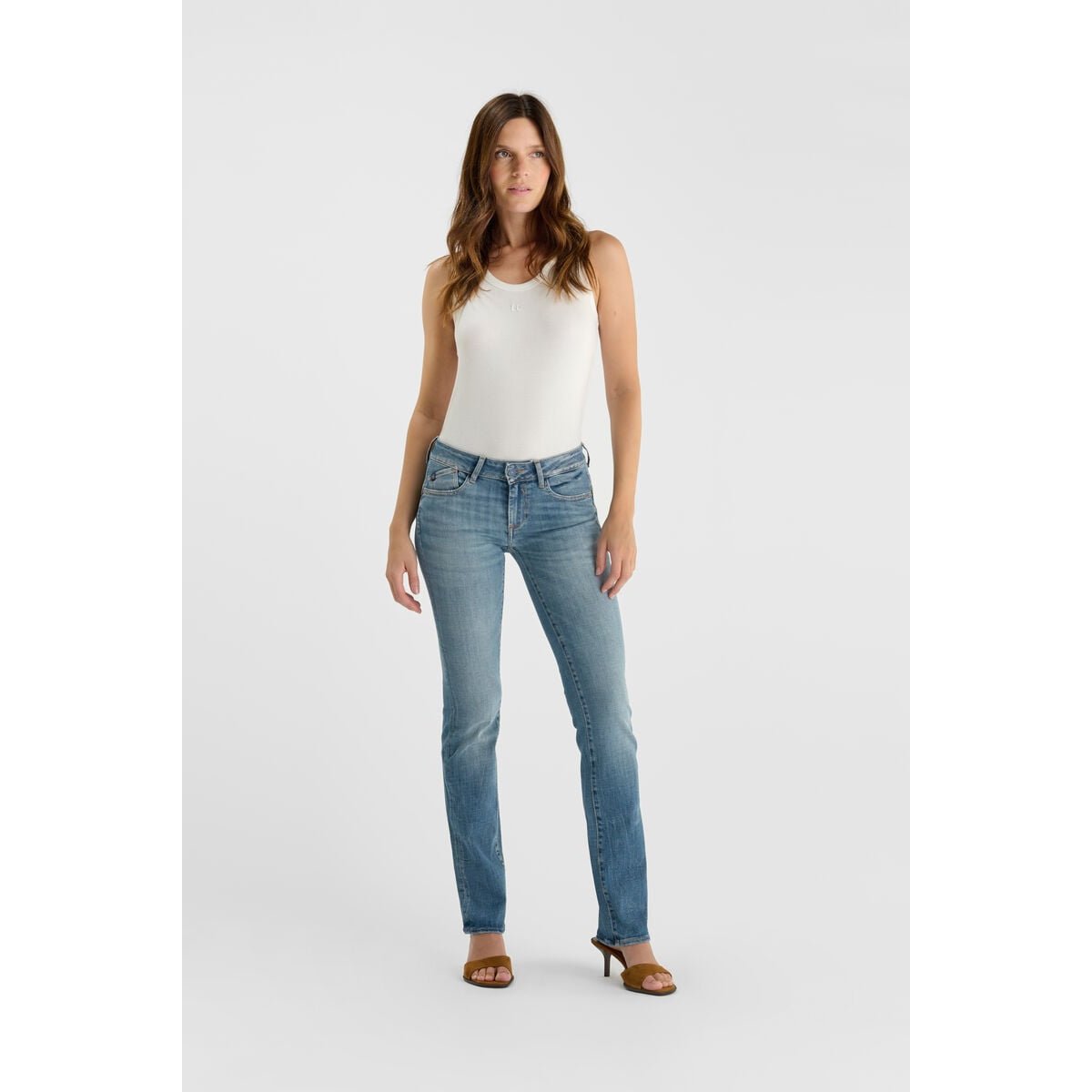 Jeans push-up droite PULP, longueur 34 blue, LE TEMPS DES CERISES
