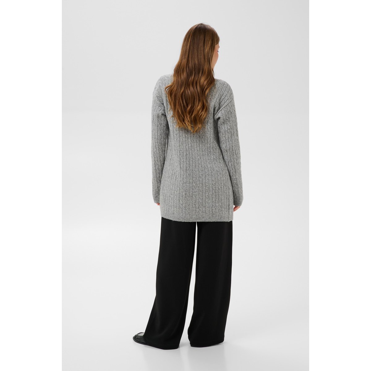 Cardigan à tricot gris grey melange, CREAM