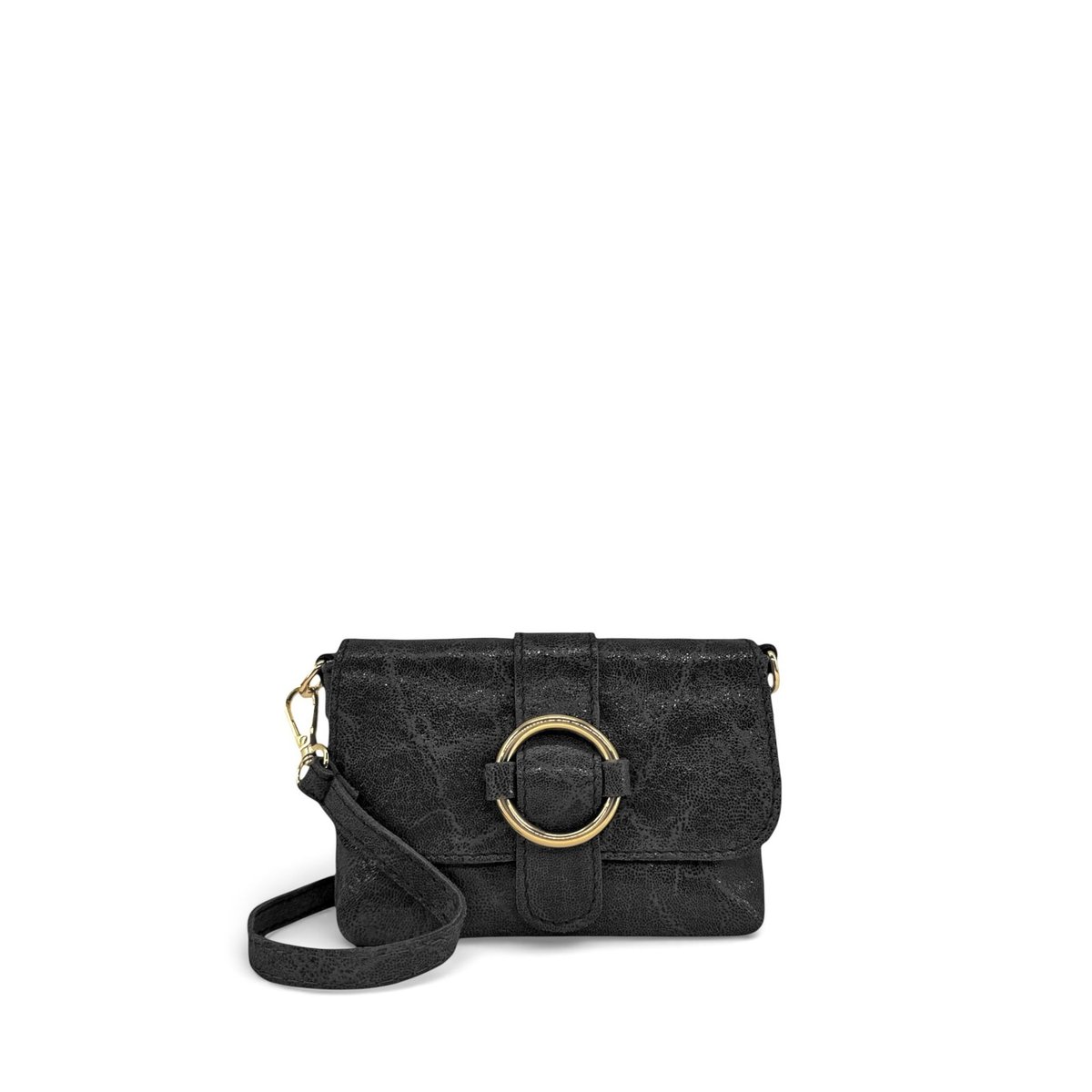 Micro sac en cuir brossé BERLINGOT noir, OH MY BAG