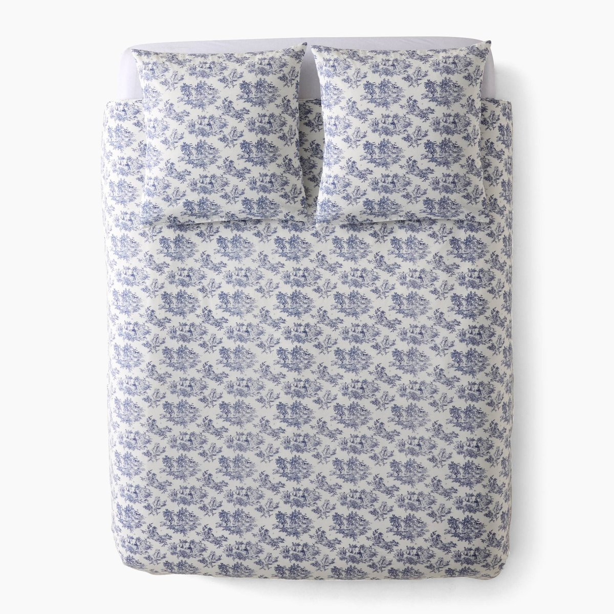 Housse de couette imprimée, 100% coton bio GOTS ombre bleue, MONOPRIX