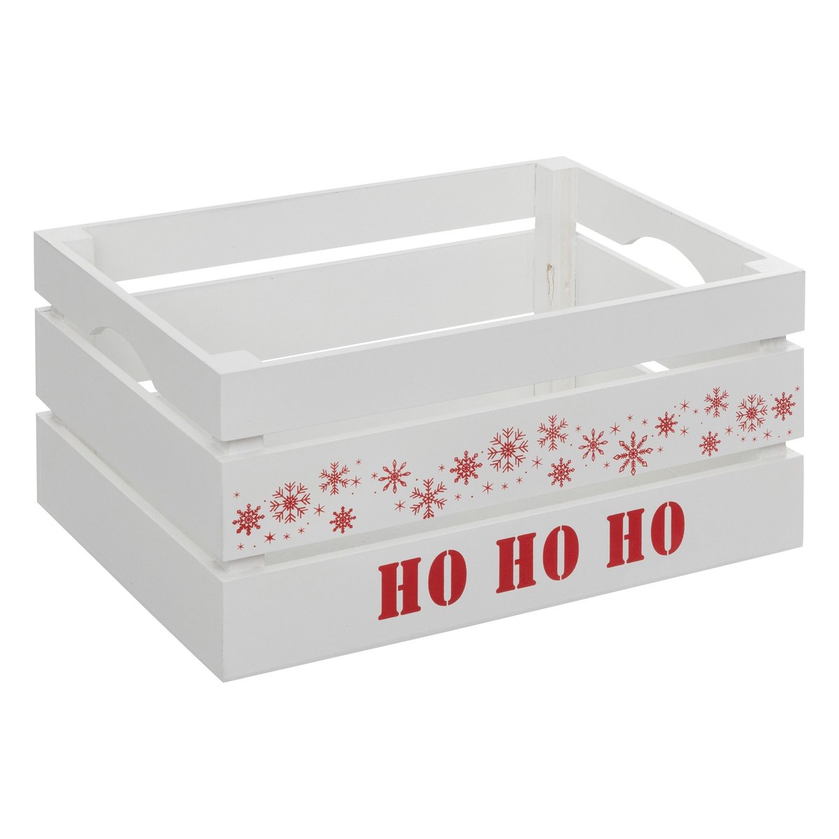 Lot de 3 cagettes de Noël en bois blanc, ATMOSPHERA