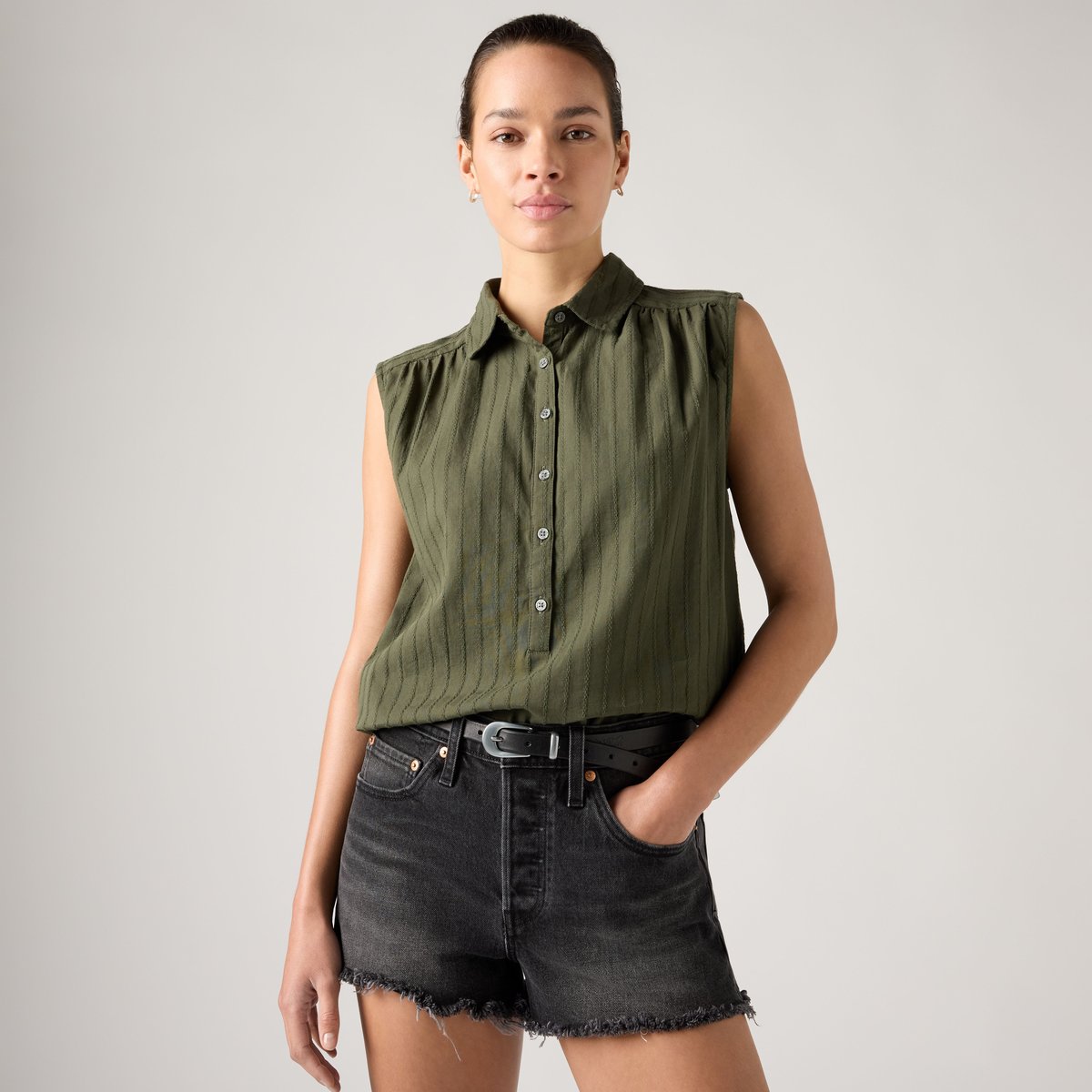 Haut Popover manche courte Londyn vert - deep depths, LEVI'S