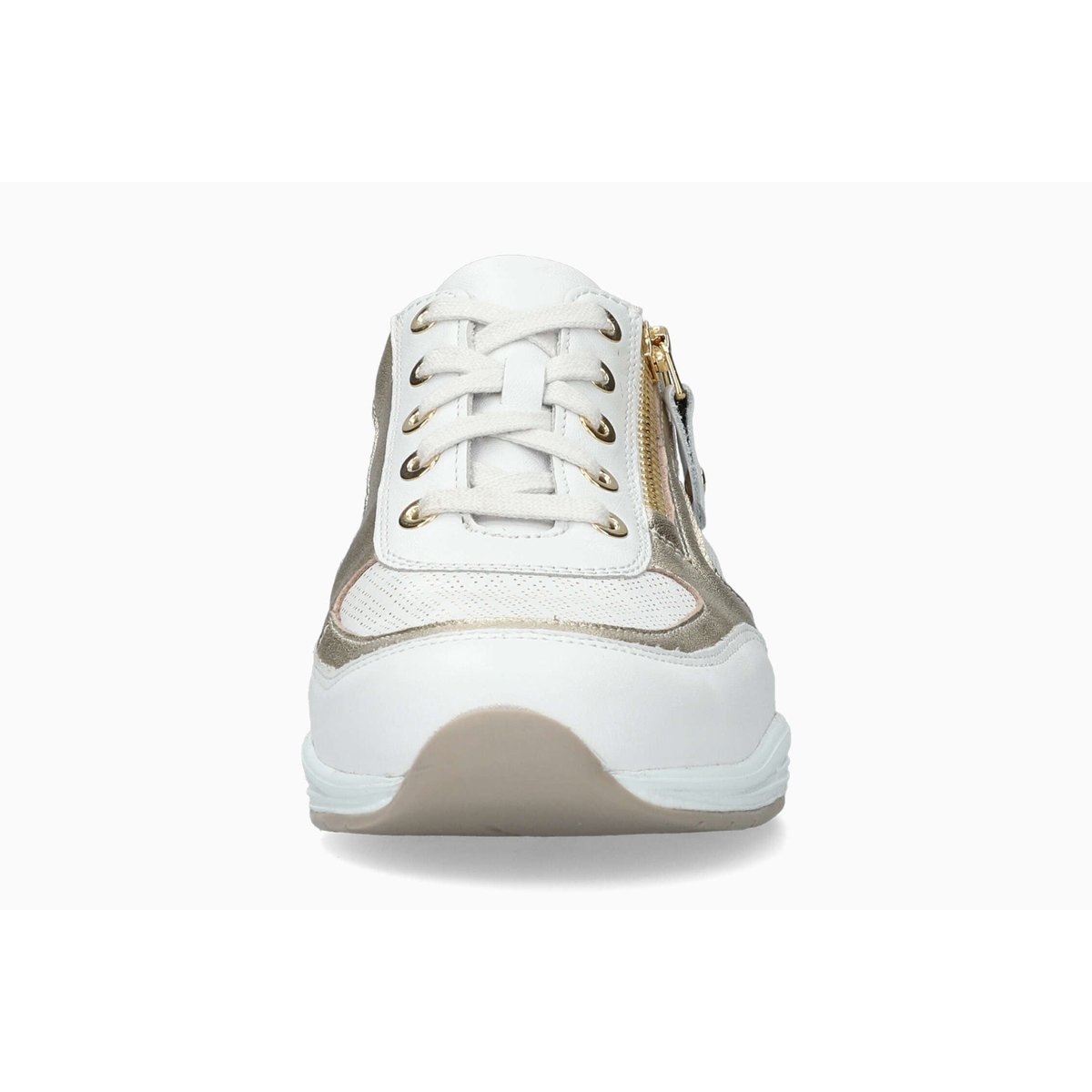 Baskets en cuir YLONA blanc & doré, MEPHISTO