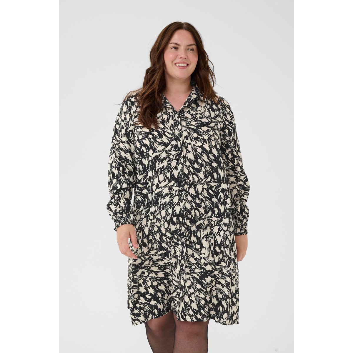 Robe noir black/turtledove graphic, KAFFE CURVE