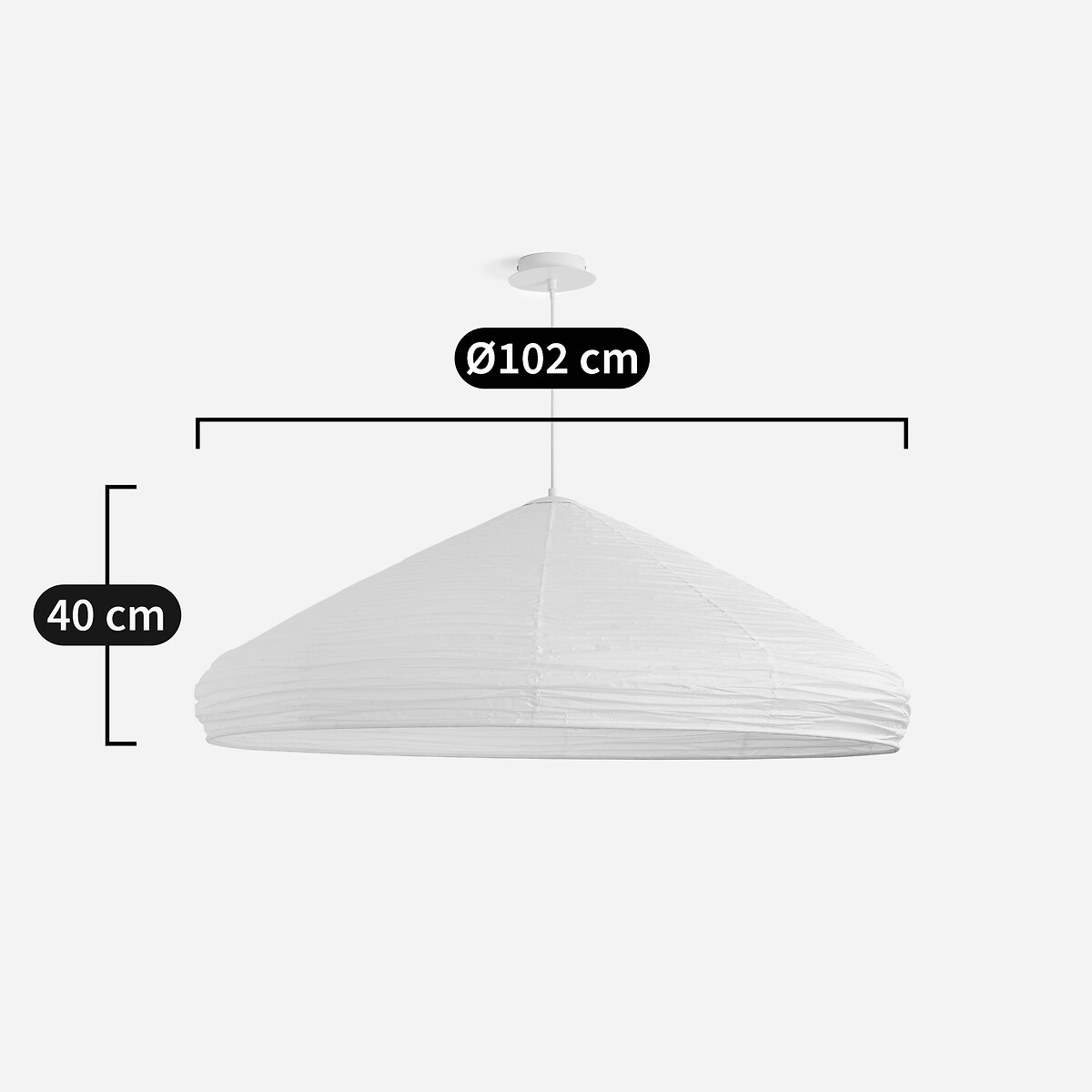 Diah Hanging Lamp in Rice Paper white, AM.PM