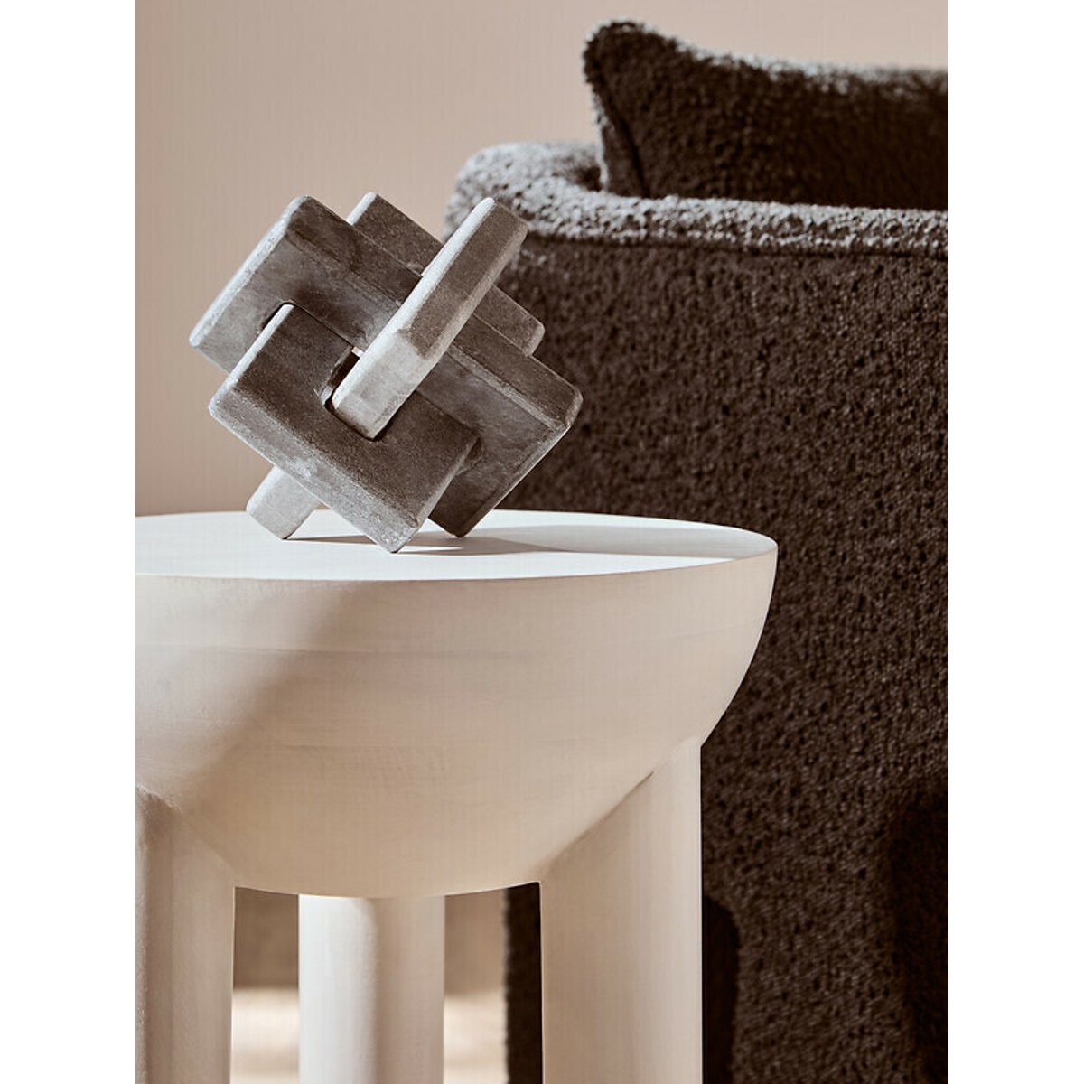 Decor Marble Knot Sculpture in Grey grey, FIFTY FIVE SOUTH