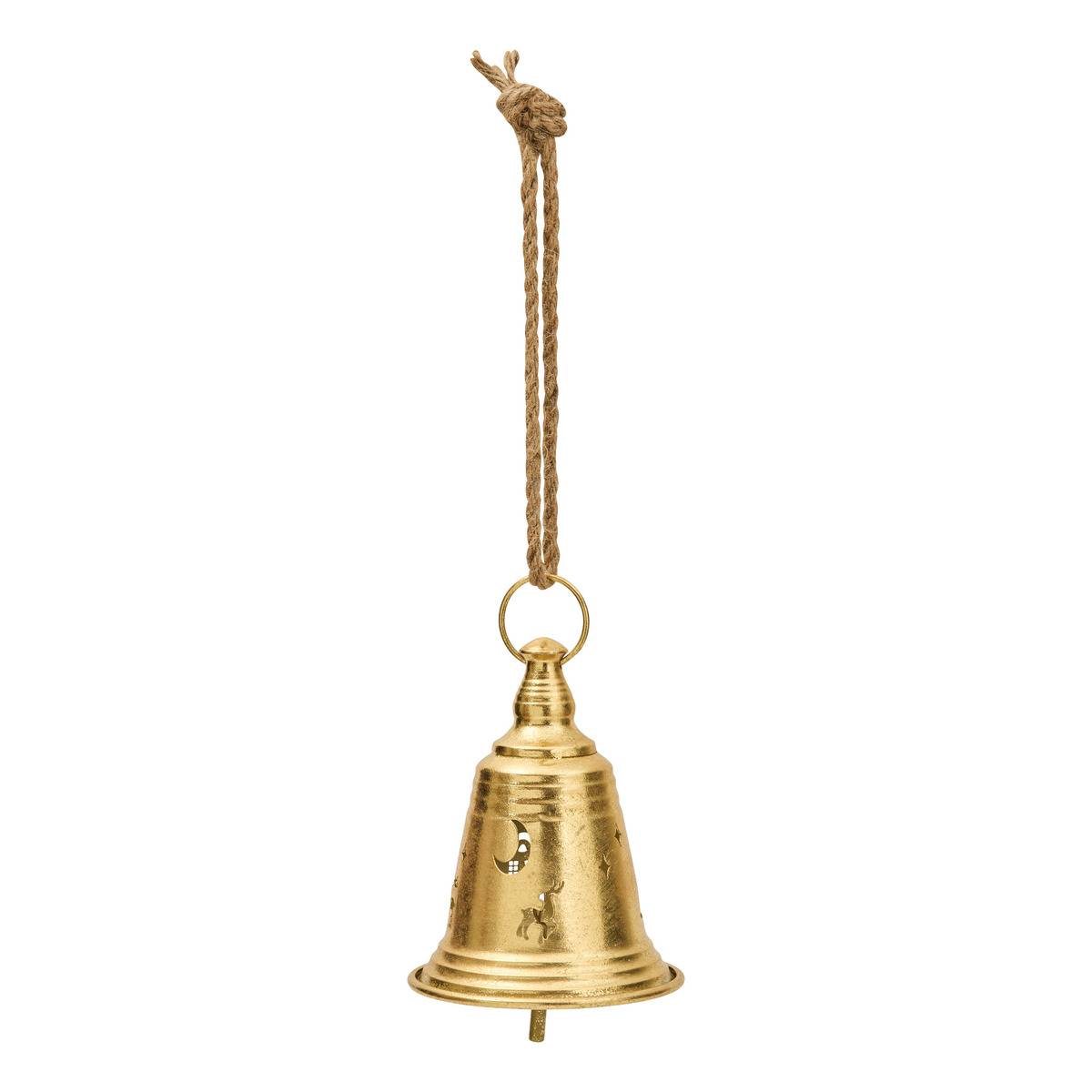 Suspension de Noël cloche dorée H. 17 cm dore, ATMOSPHERA
