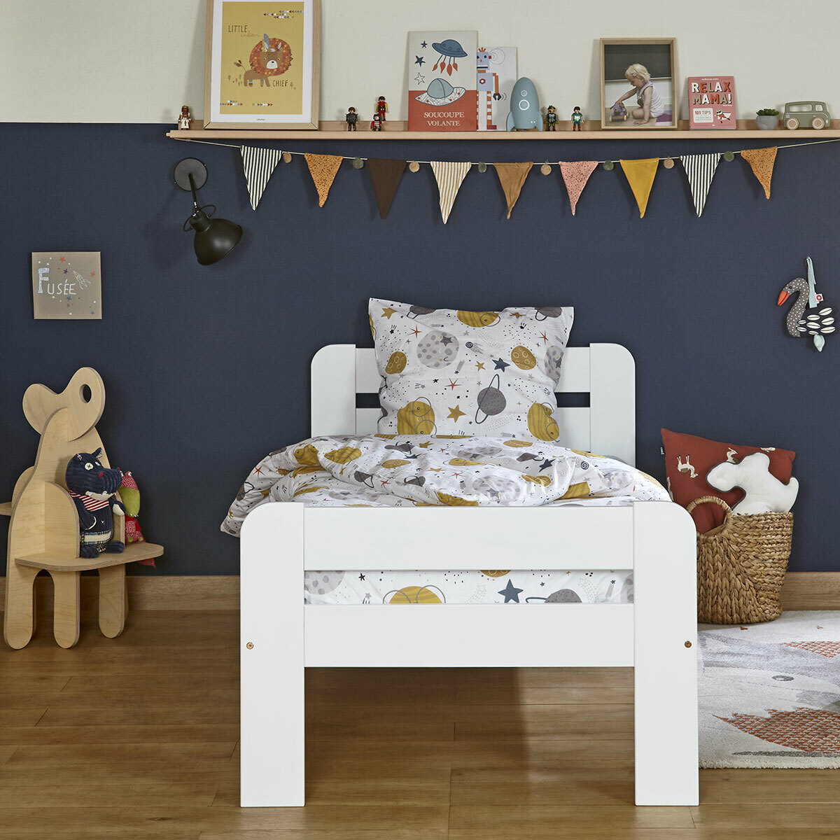 Lit enfant Bois massif  SUNDY blanc, AKITEN RETAIL