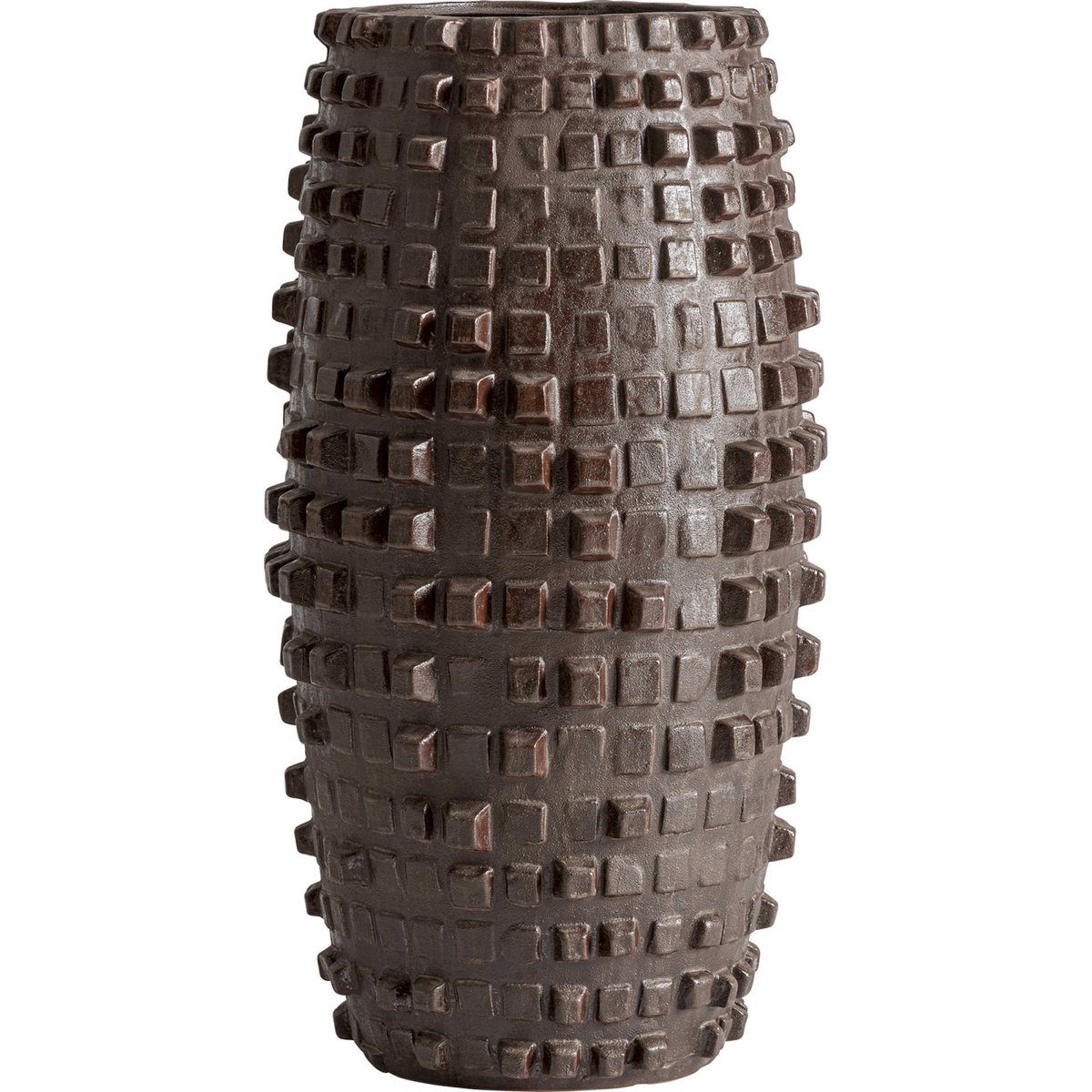 Vase contemporain en céramique texturée brun foncé texturé, RECOLLECTION