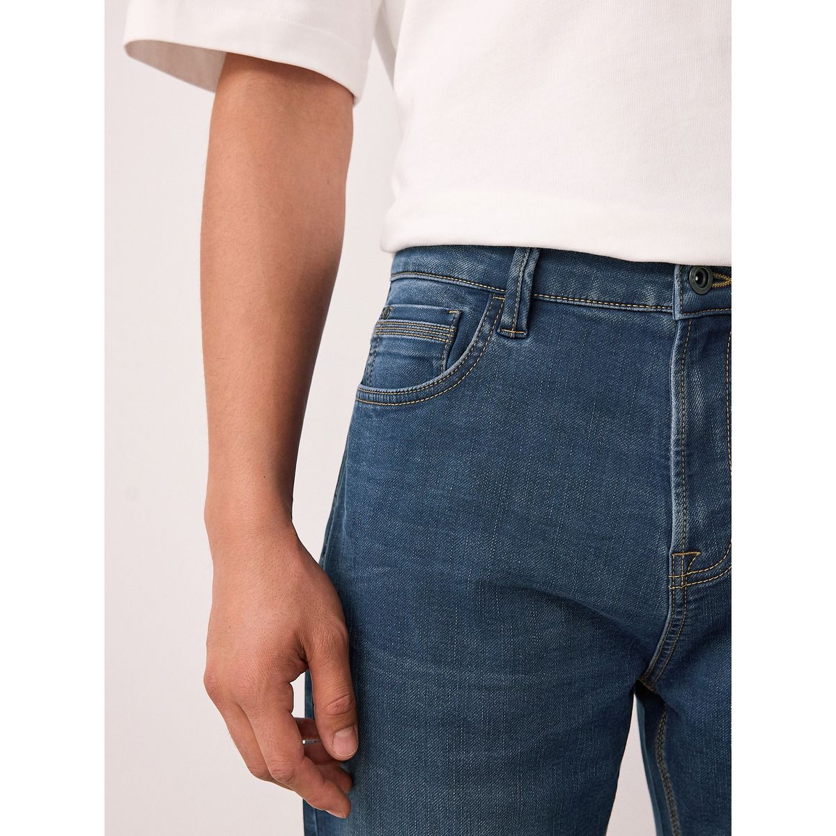 Jean confort stretch bleu/noir, NEXT